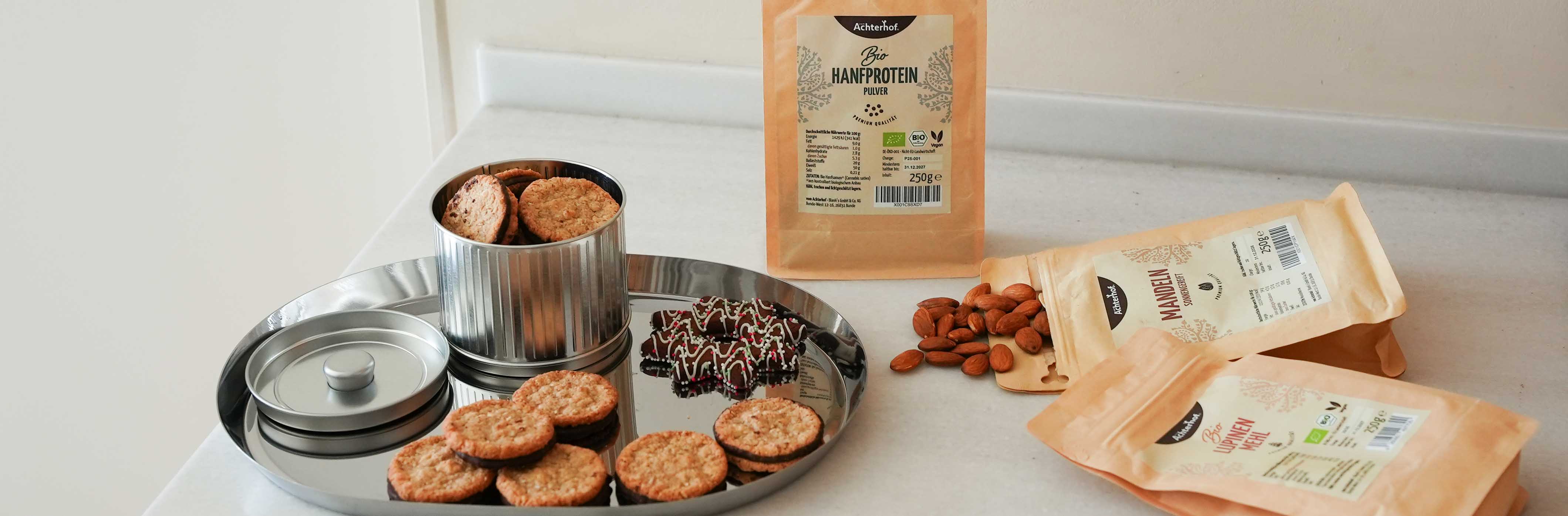 Mandel-Plätzchen mit Hanfprotein