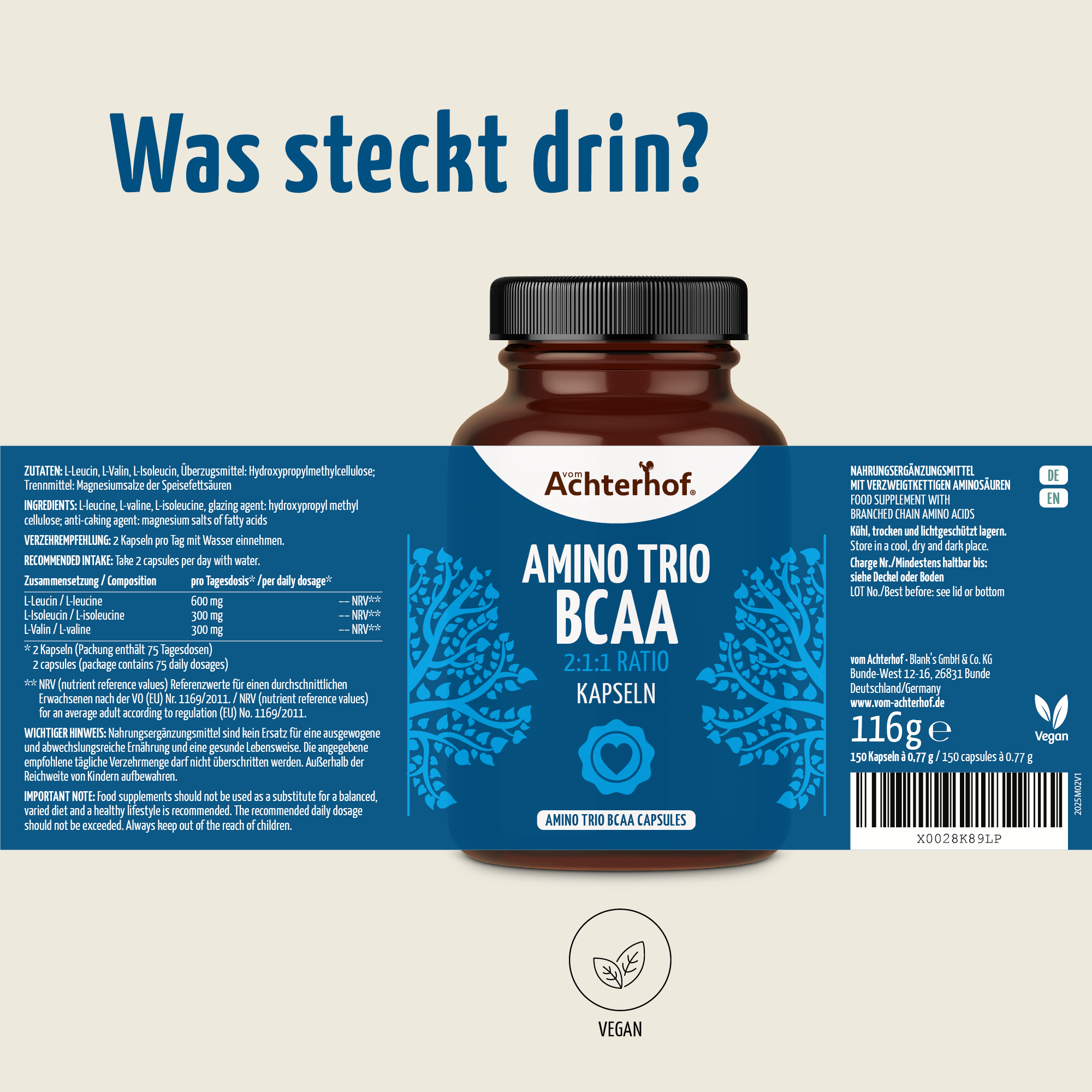 Amino Trio BCAA Kapseln (150 Kapseln)