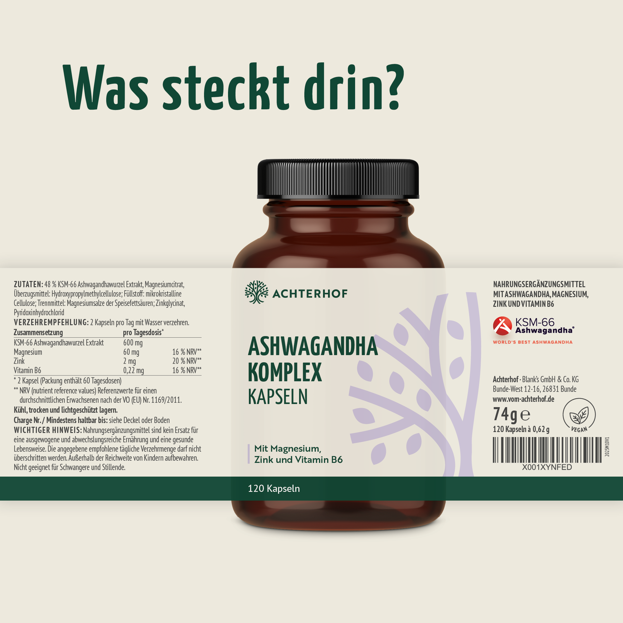 Ashwagandha Komplex (120 Kapseln)
