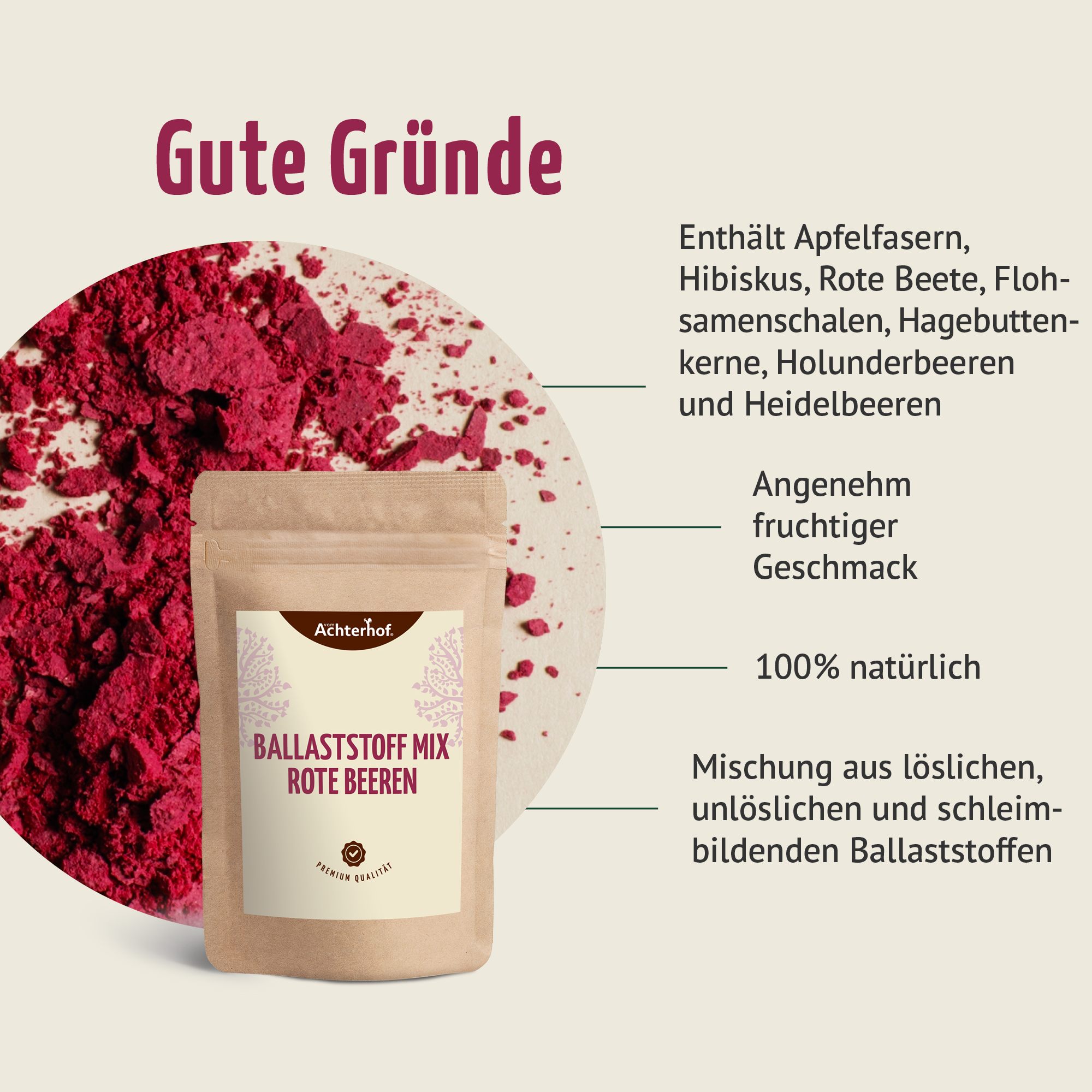Ballaststoff Mix rote Beeren (250g)