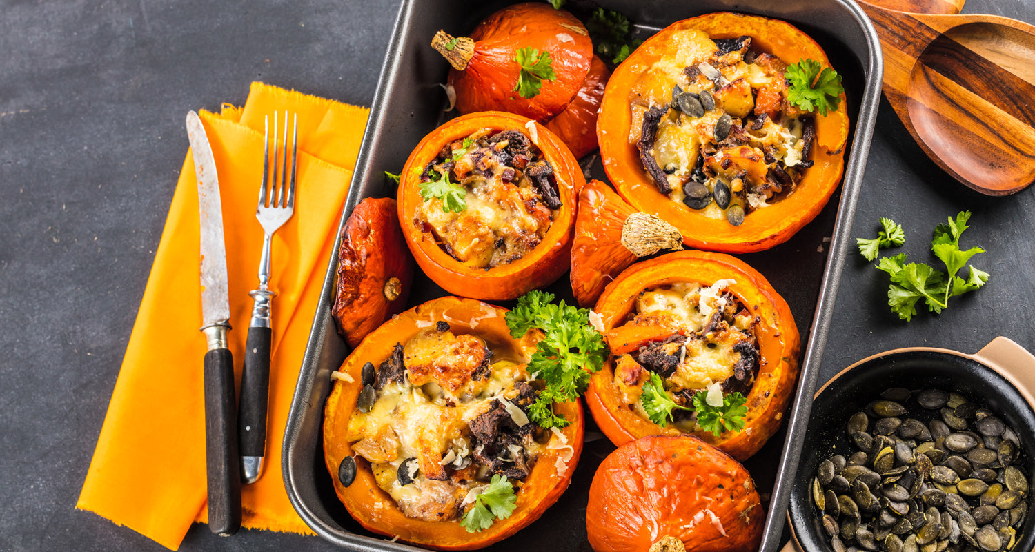 Butternut Kürbis gefüllt