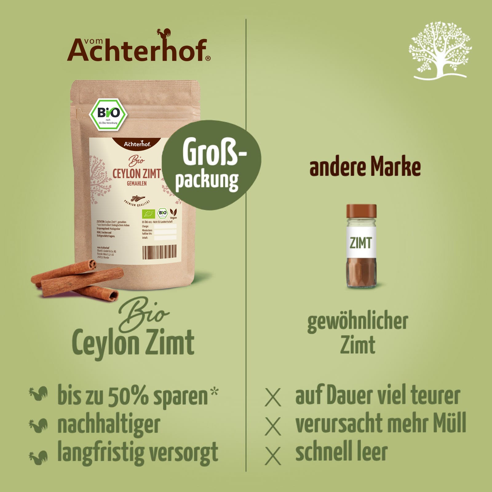 Ceylon Zimt gemahlen Bio (500g)