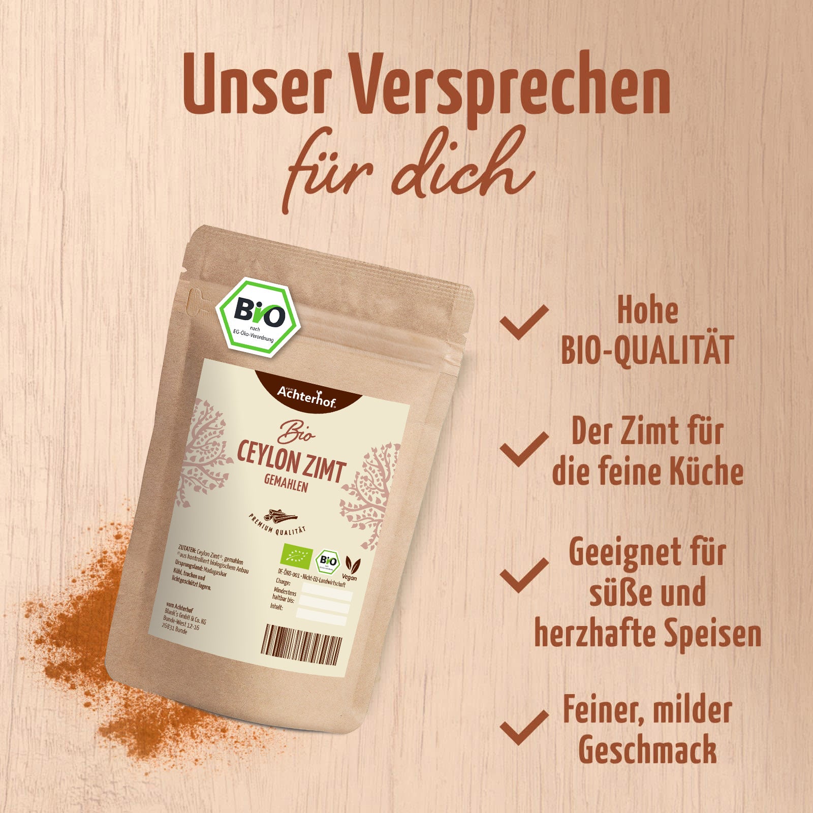 Bio Ceylon Zimt gemahlen (100g)