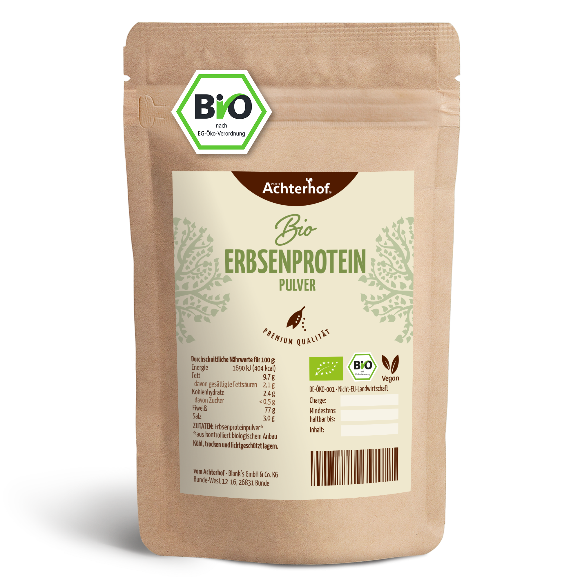 Erbsenprotein Pulver Bio (250g)