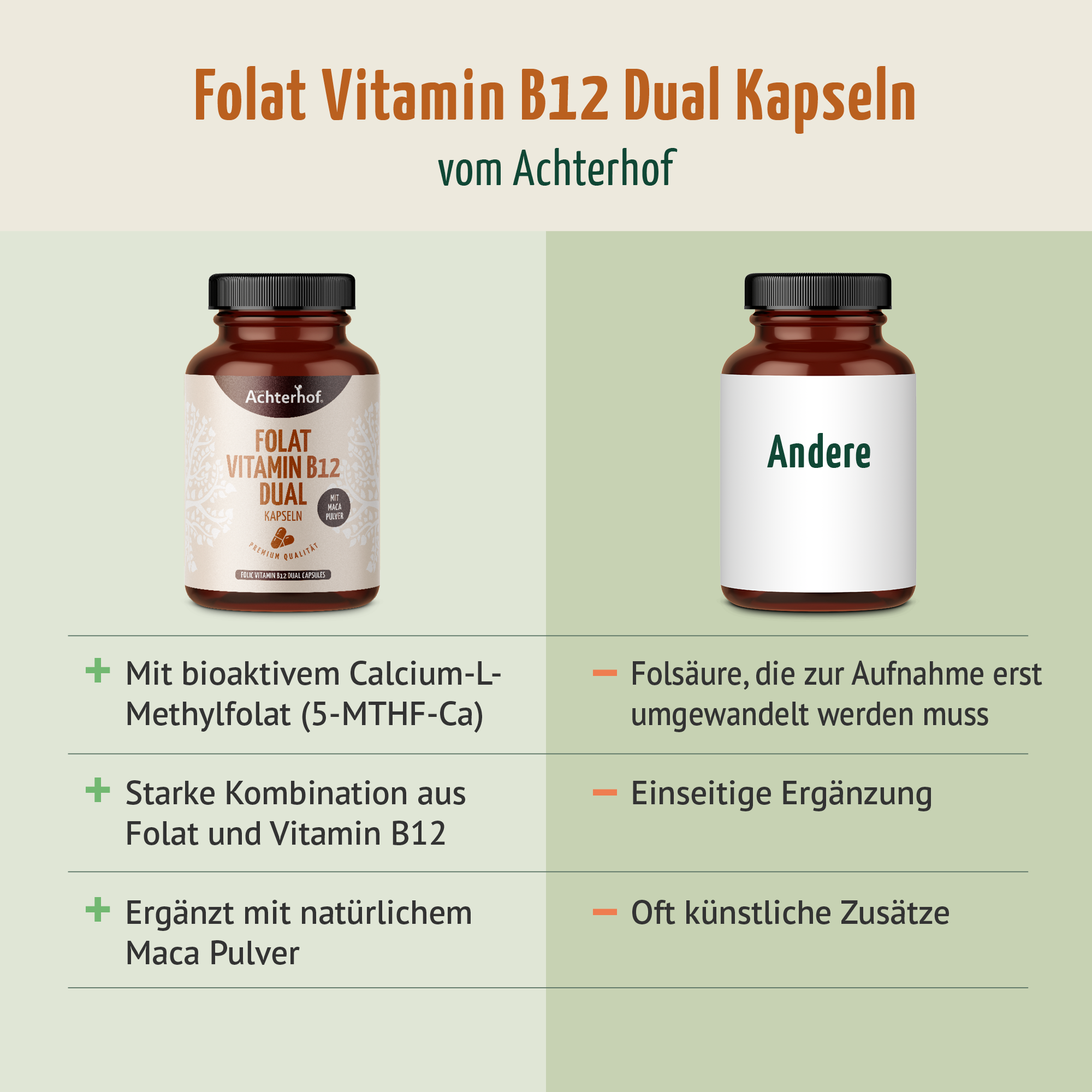 Folat Vitamin B12 Dual Kapseln (120 Kapseln)