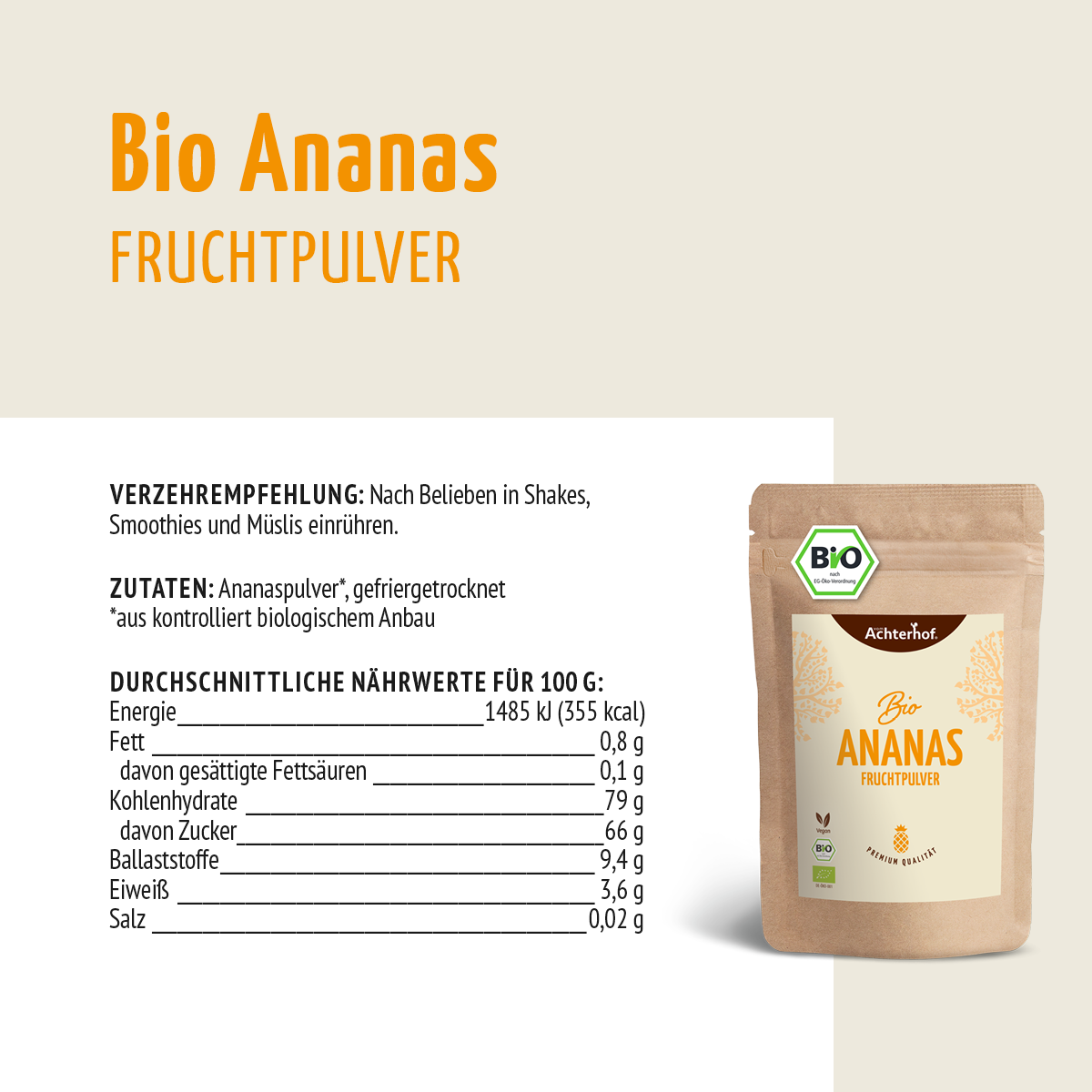 Bio Ananas Fruchtpulver (250g)
