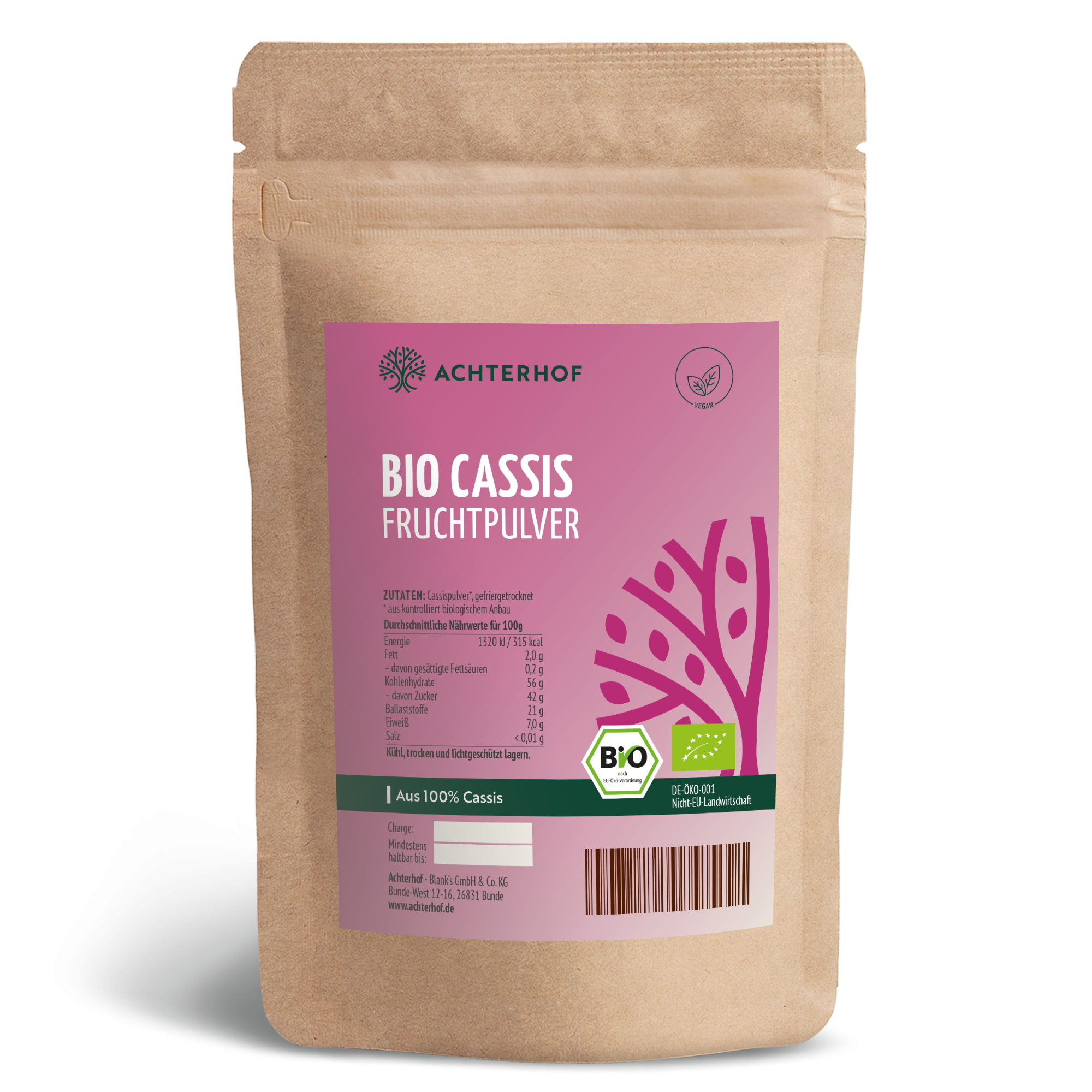 Bio Cassis Fruchtpulver (100g)