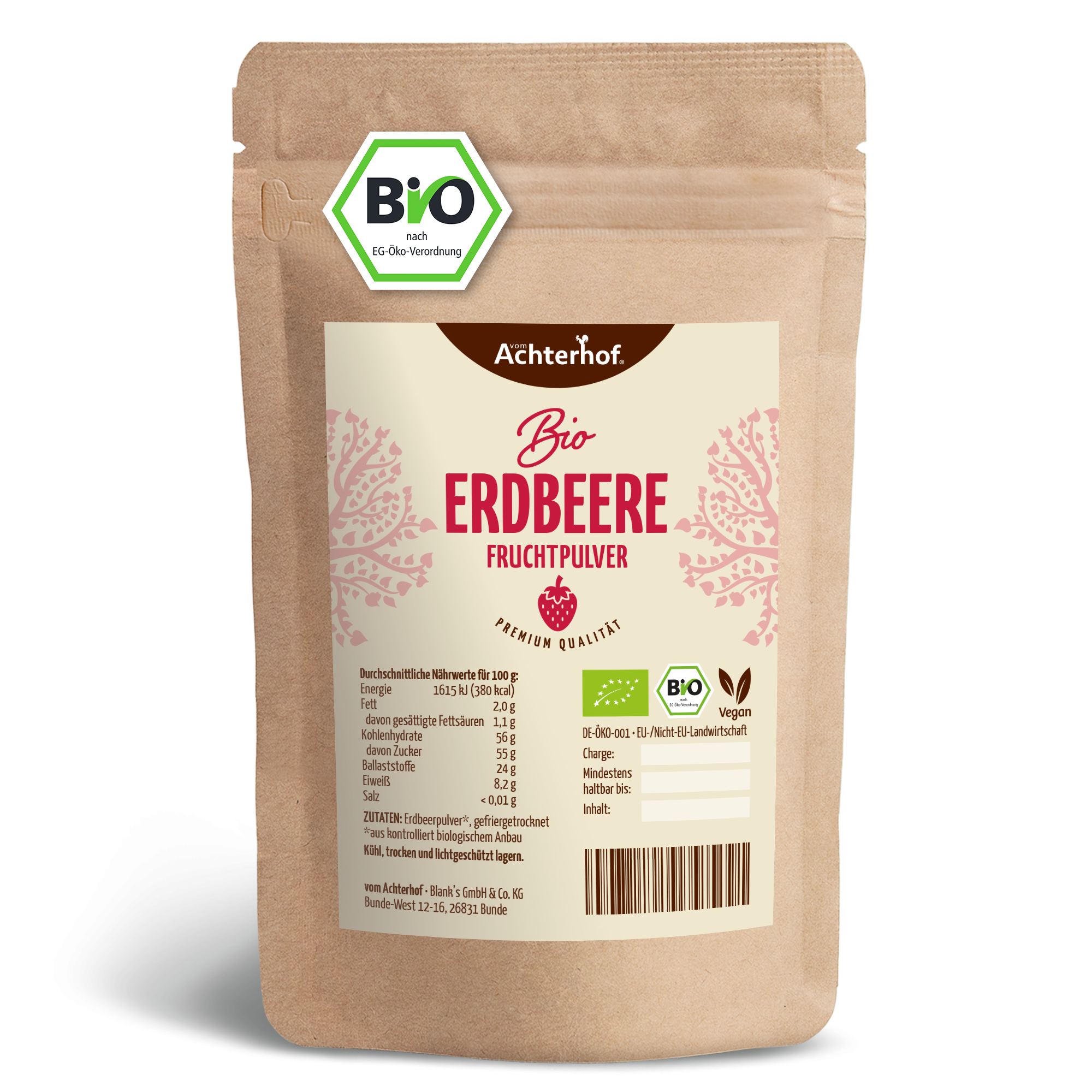 Bio Erdbeere Fruchtpulver (250g)