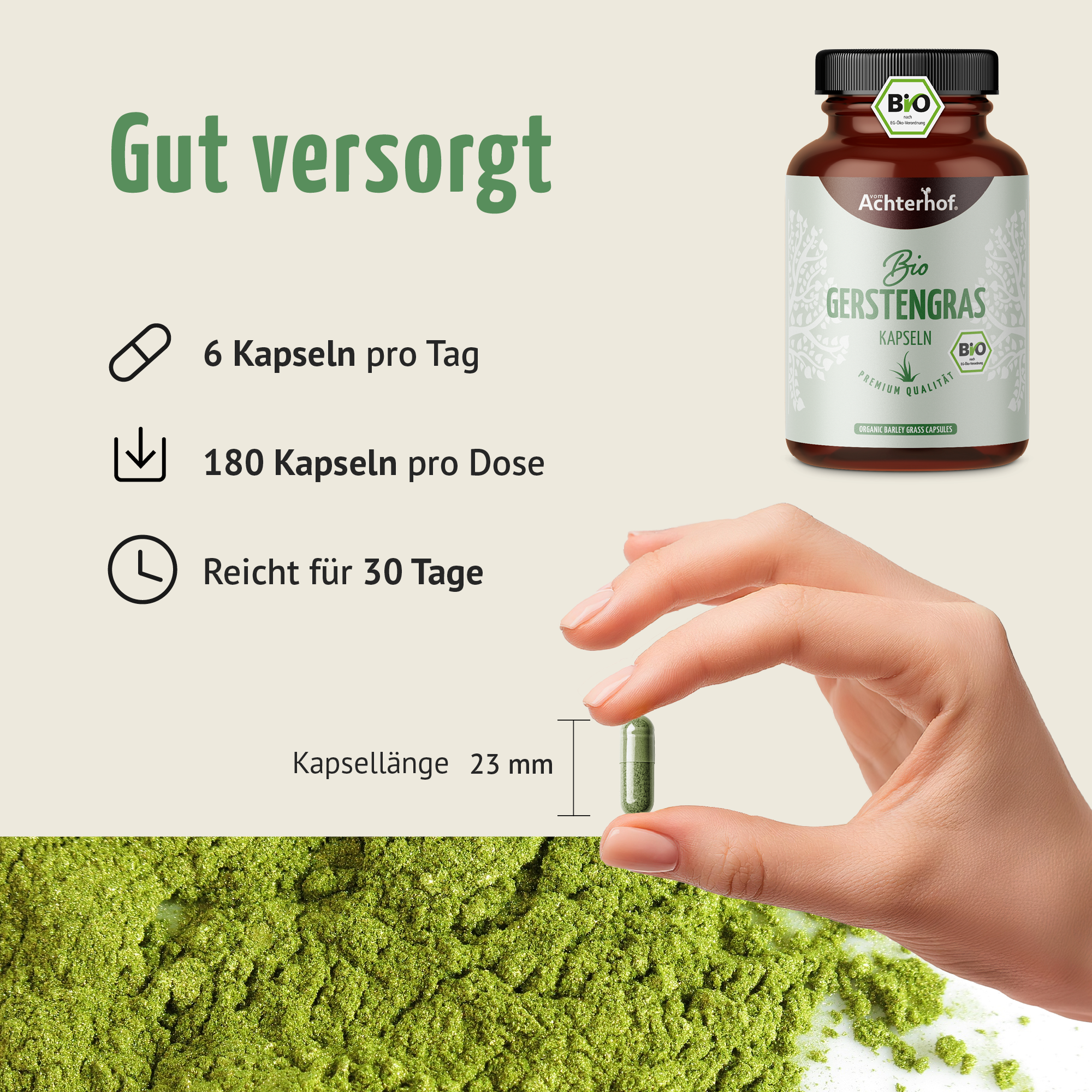 Bio Gerstengras Kapseln (180 Kapseln)