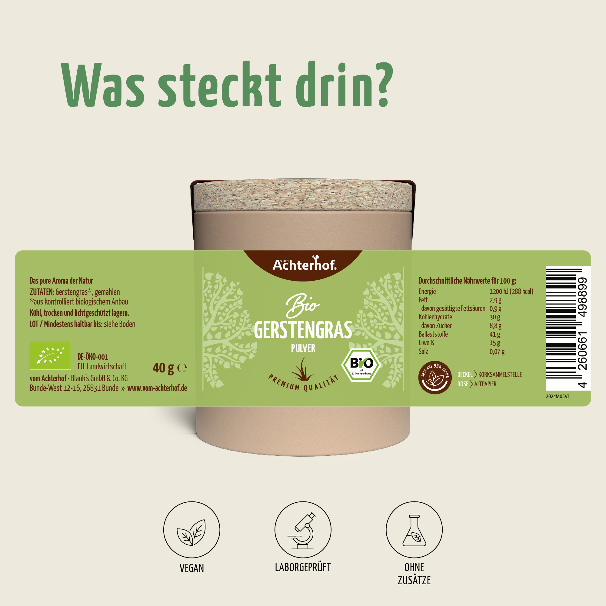 Bio Gerstengras Pulver (40g)