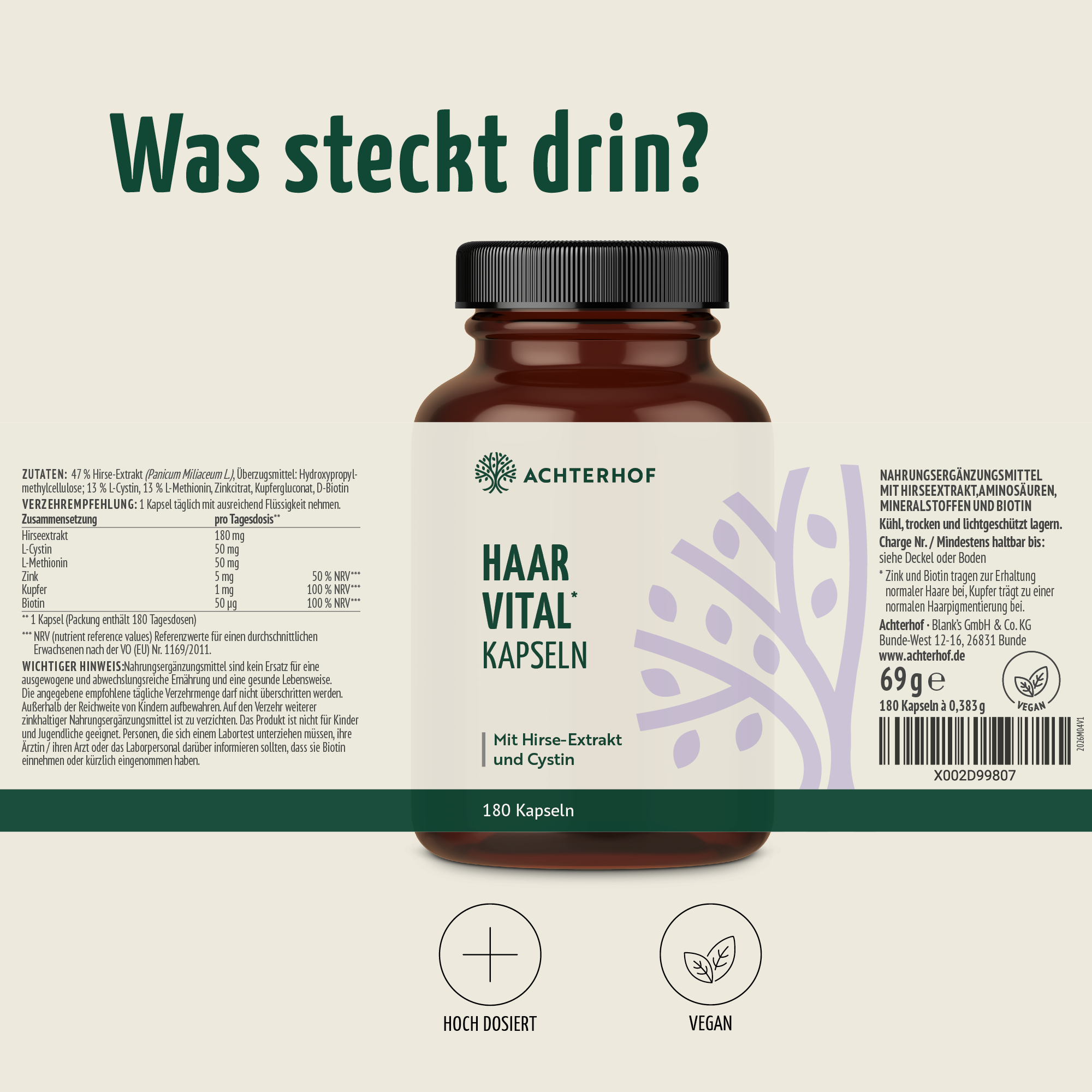 Haar Vital Kapseln (180 Kapseln)