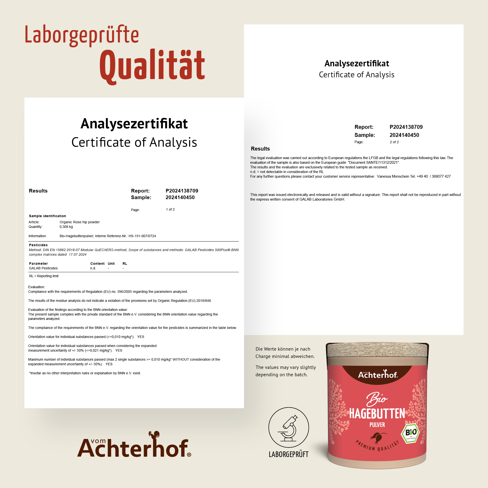 Bio Hagebutten Pulver (50g)