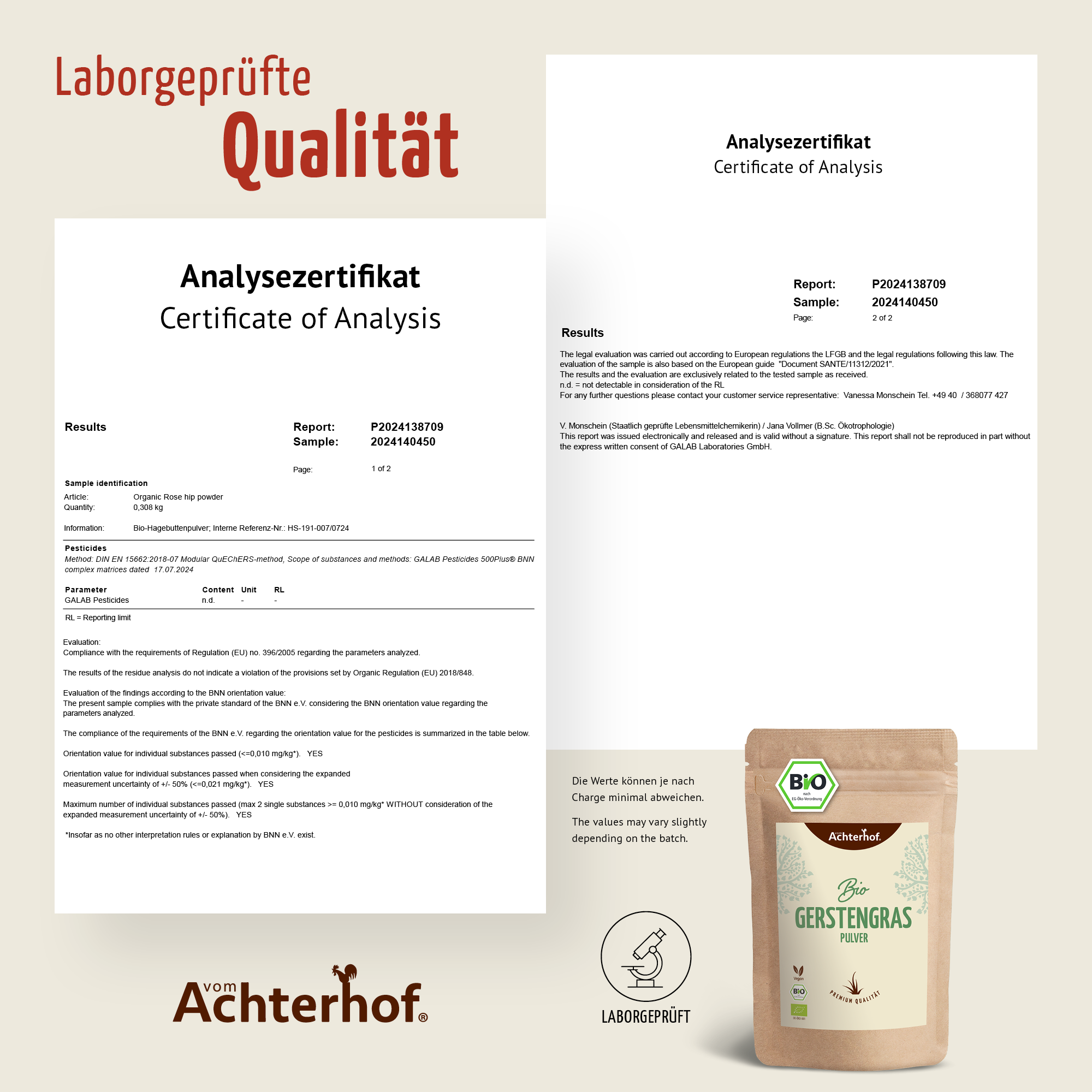 Bio Hagebutten Pulver (1000g)