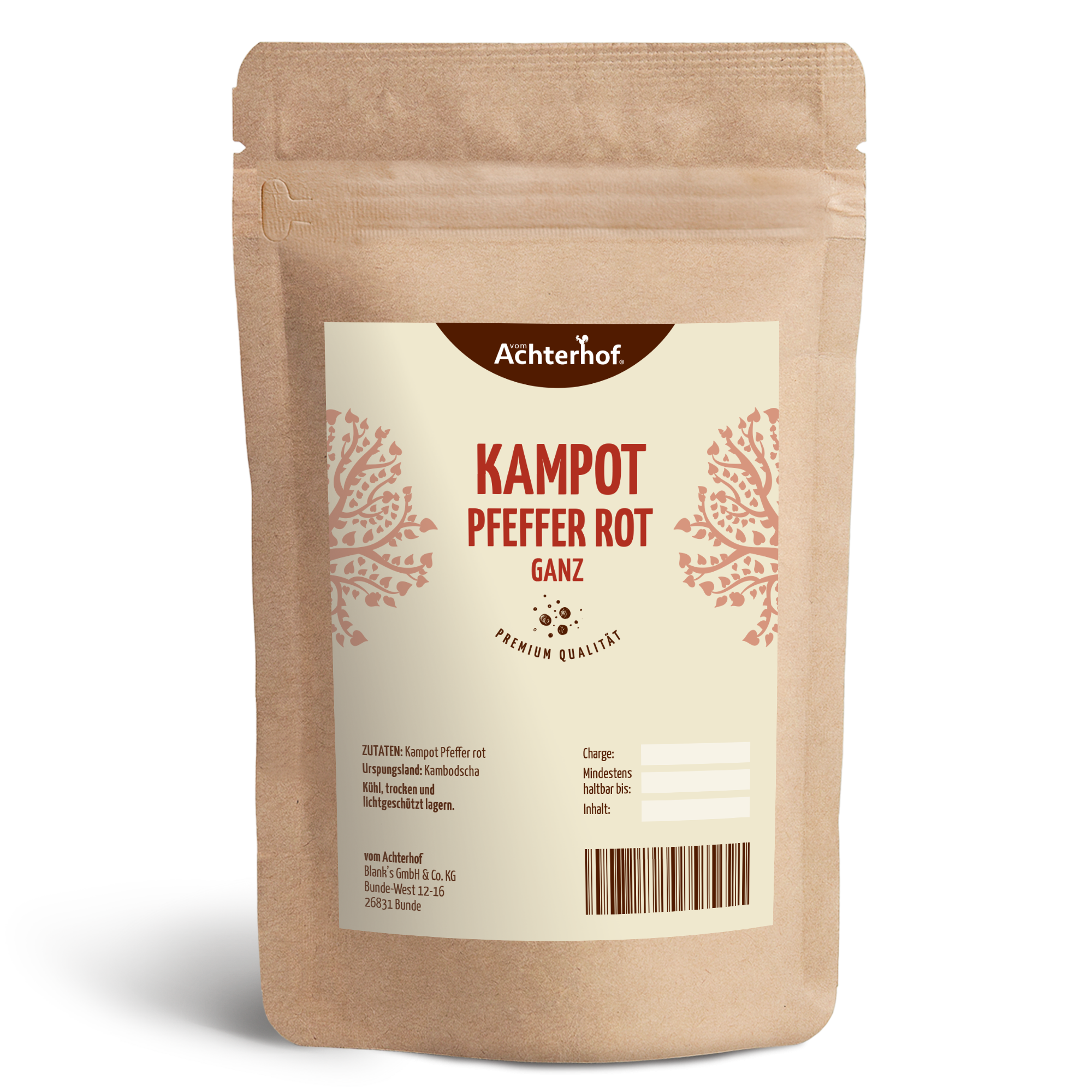 Kampot Pfeffer rot ganz (50g)