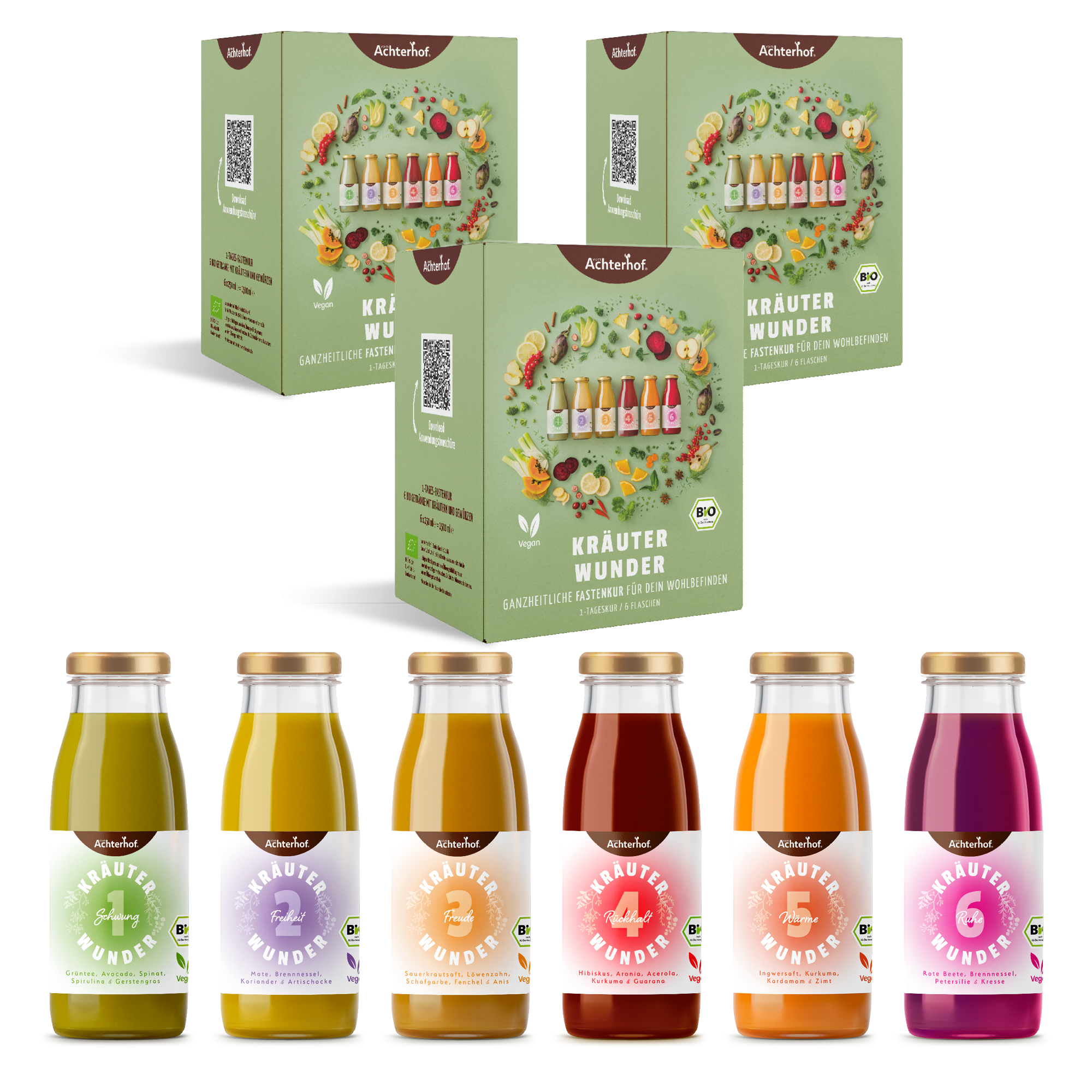 Kräuterwunder Bio Fastenkur 3 Tage (18 Flaschen)