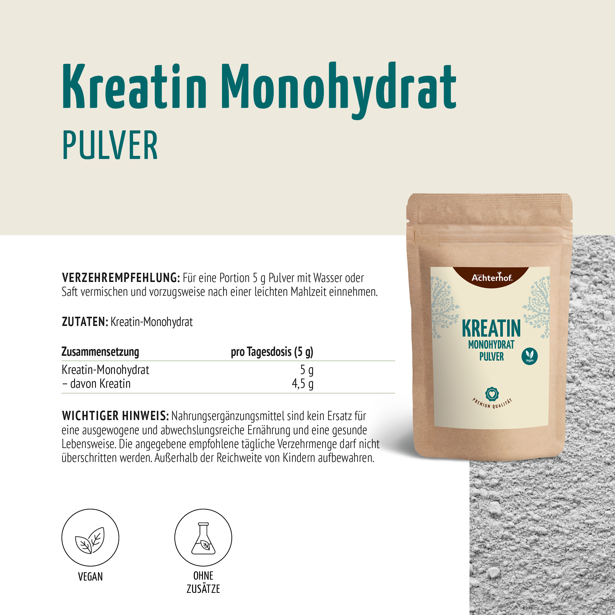 Kreatin Monohydrat Pulver (100g)