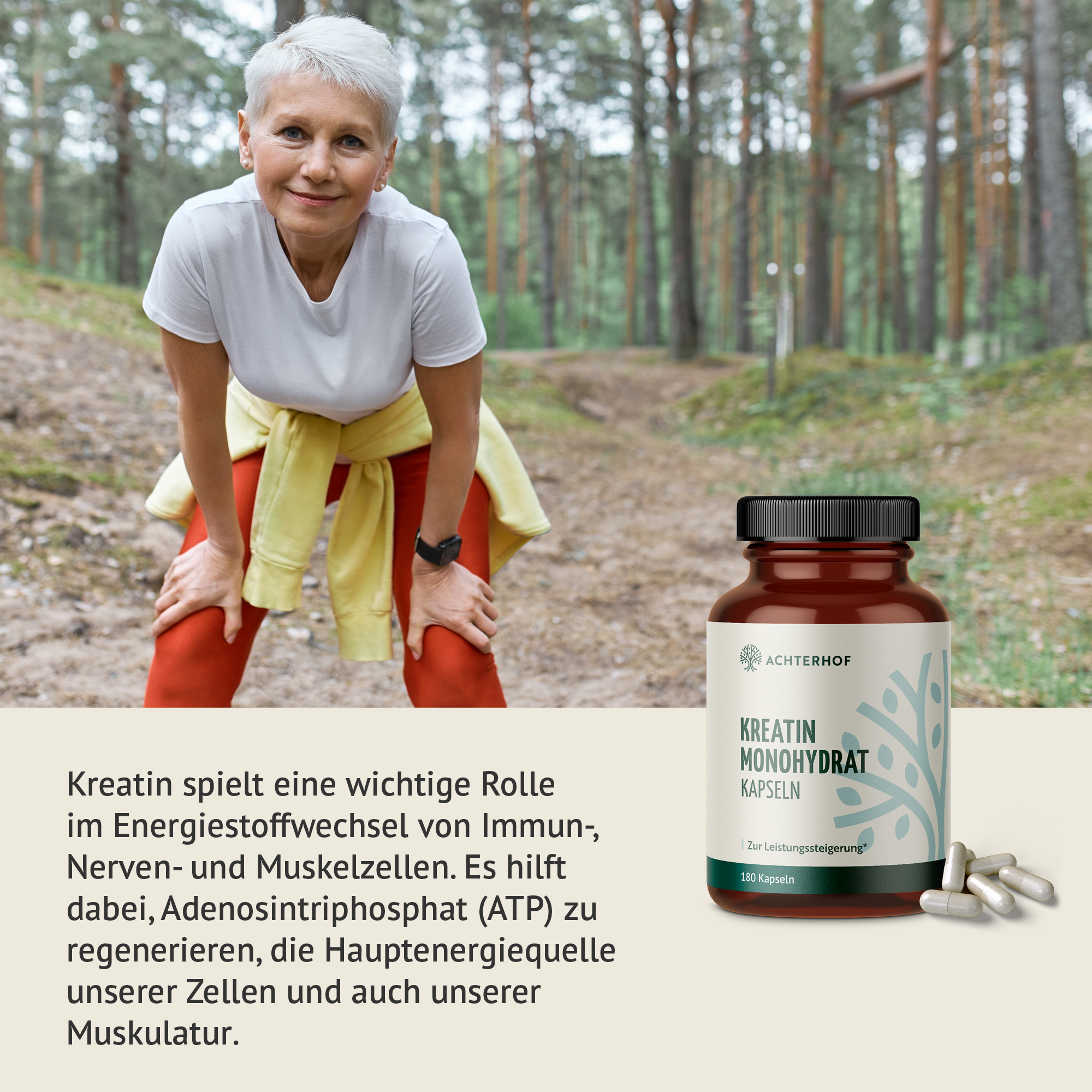 Kreatin Monohydrat Kapseln (180 Kapseln)