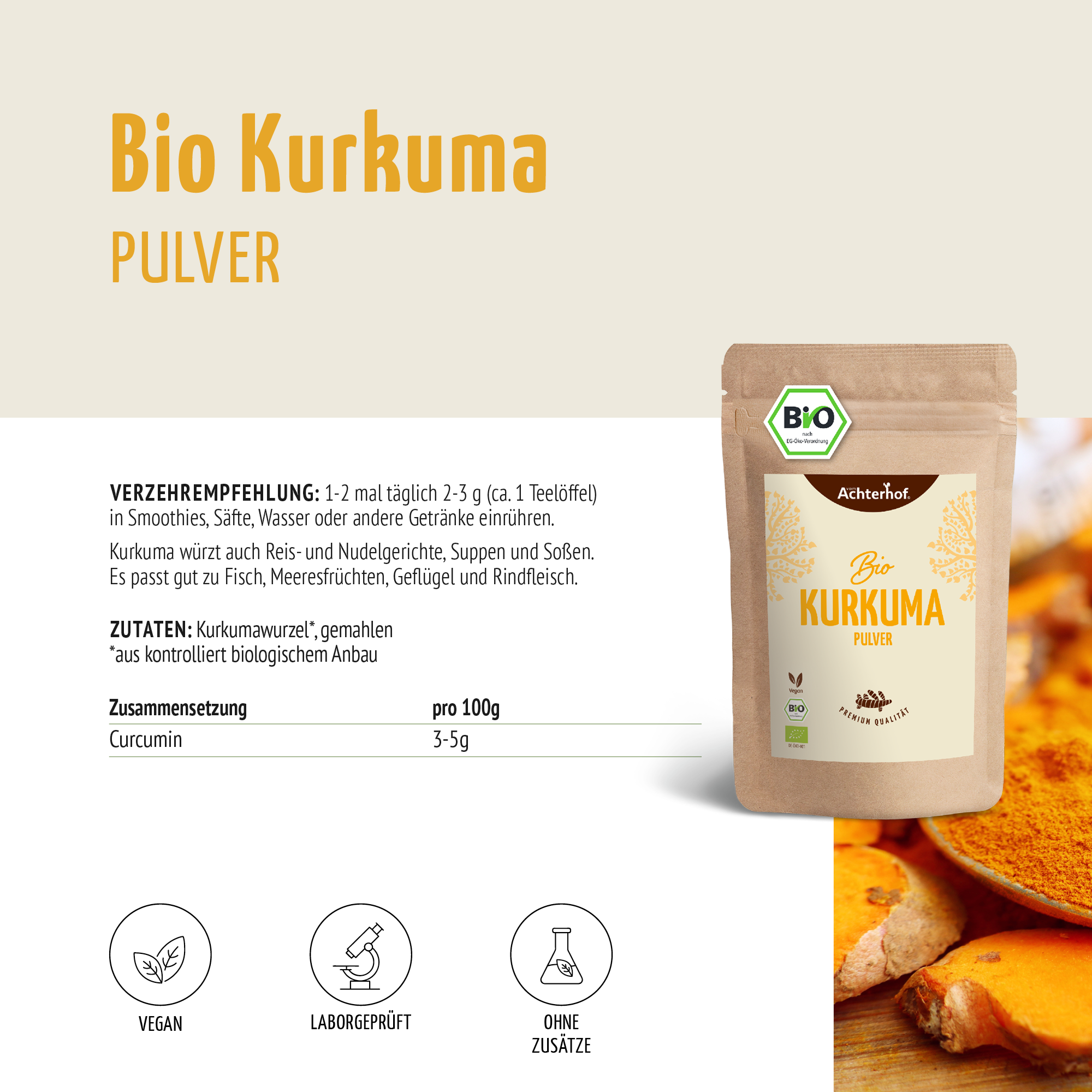 Bio Kurkuma Pulver (250g)