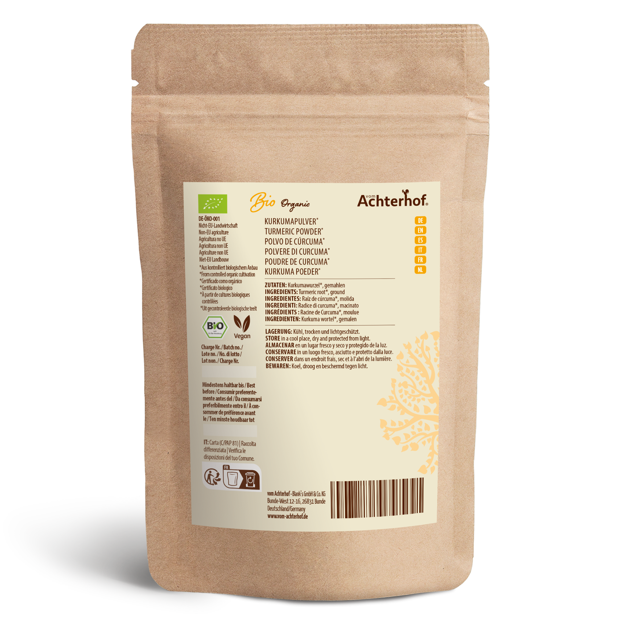 Bio Kurkuma Pulver (1000g)