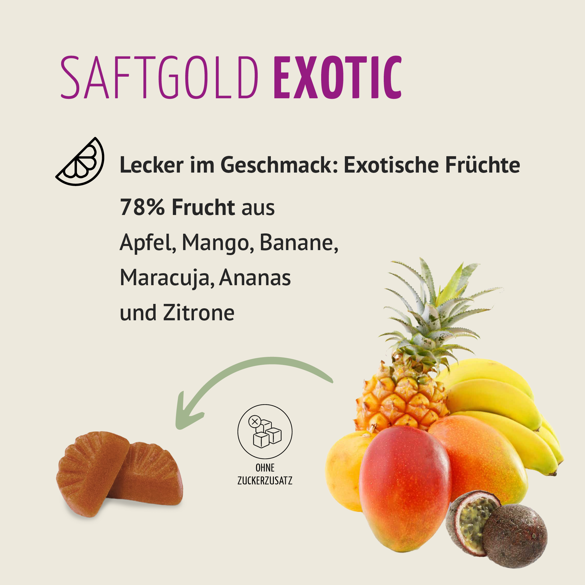 Saftgold Magnesium Gummies Exotische Früchte 3+1 gratis (240 Stück)