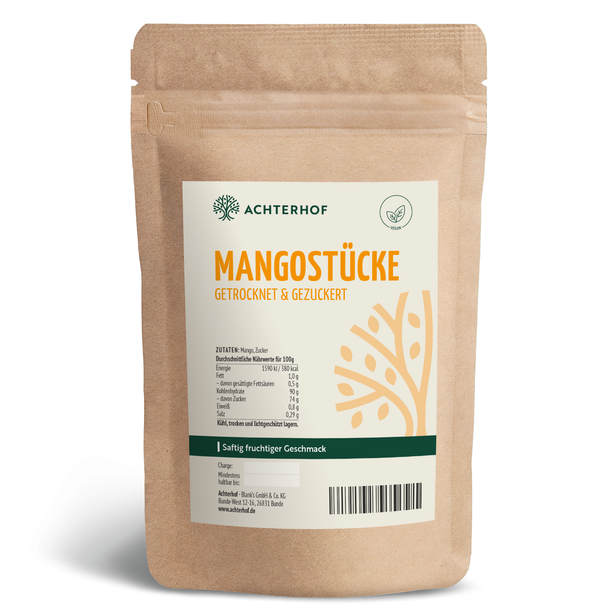 Mangostücke getrocknet & gezuckert (500g)