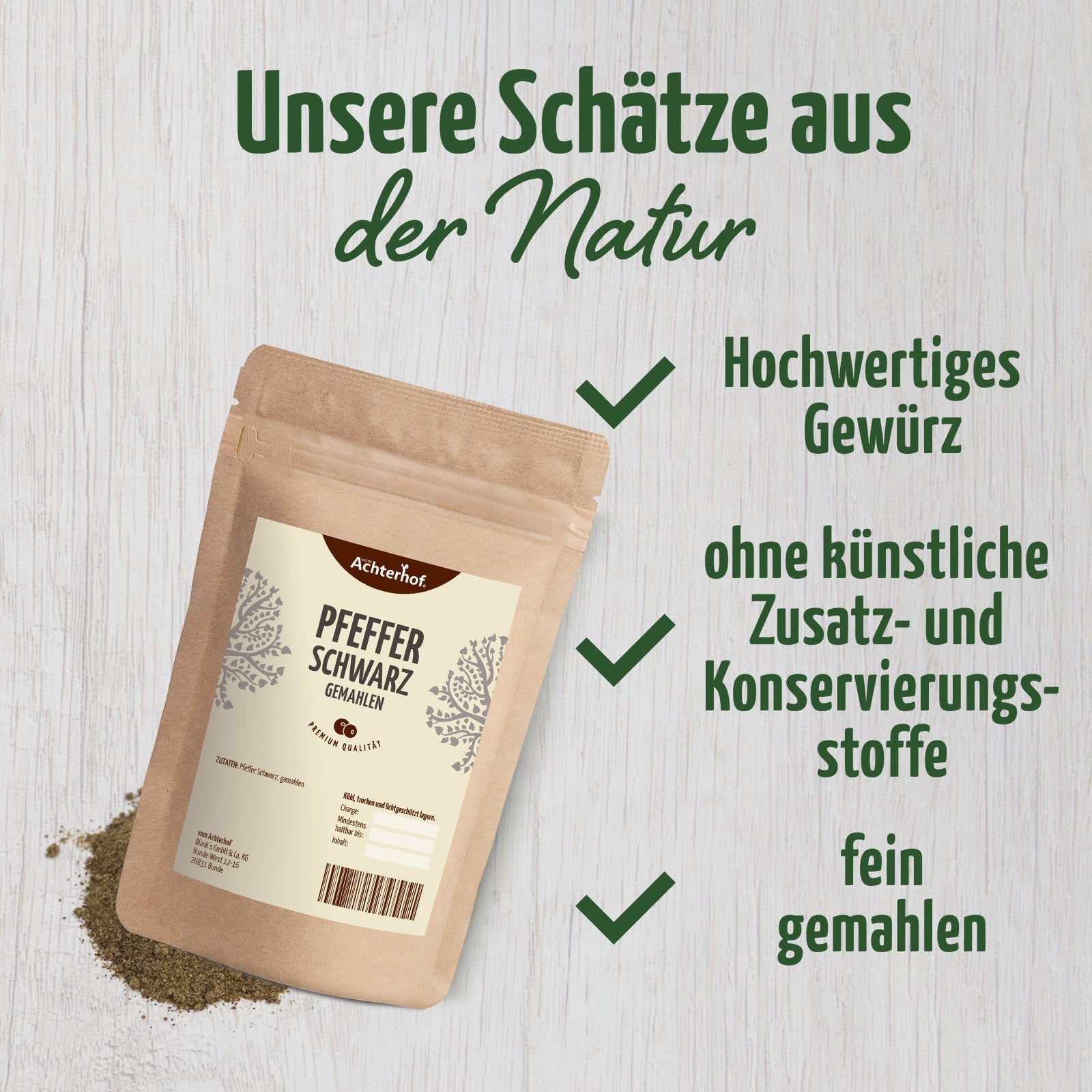 Pfeffer schwarz gemahlen (100g)