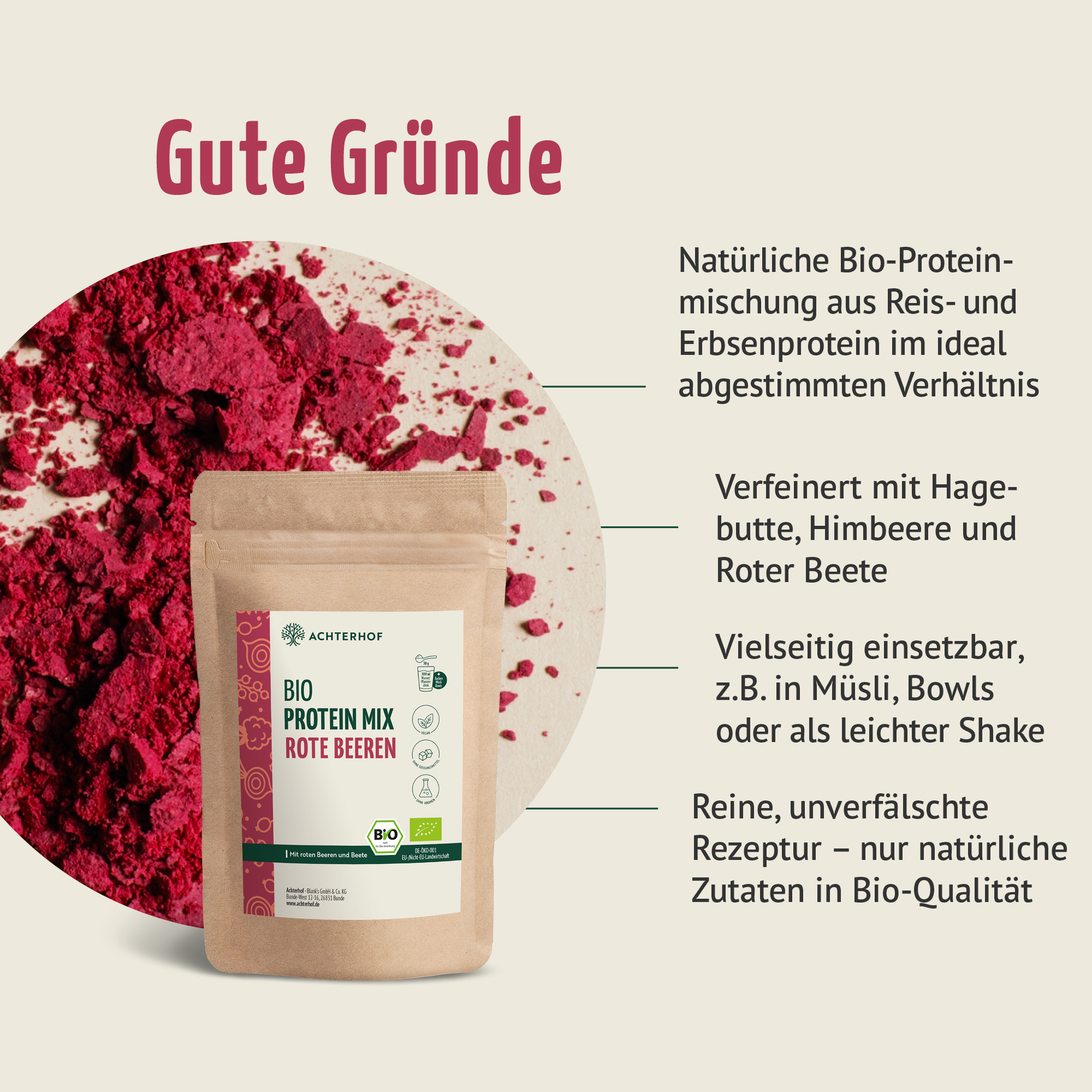 Bio Protein Mix rote Beeren (250g)