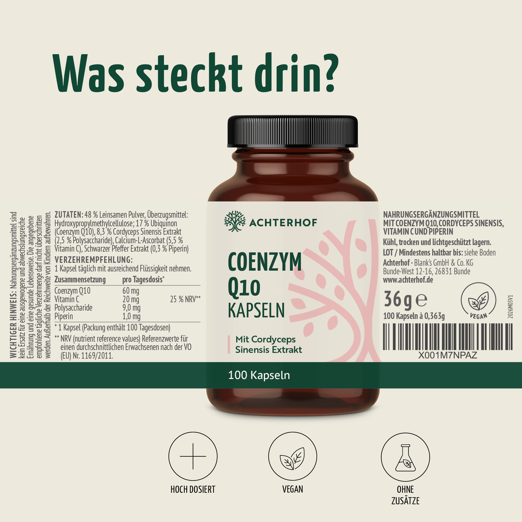Coenzym Q10 Cordyceps (100 Kapseln)
