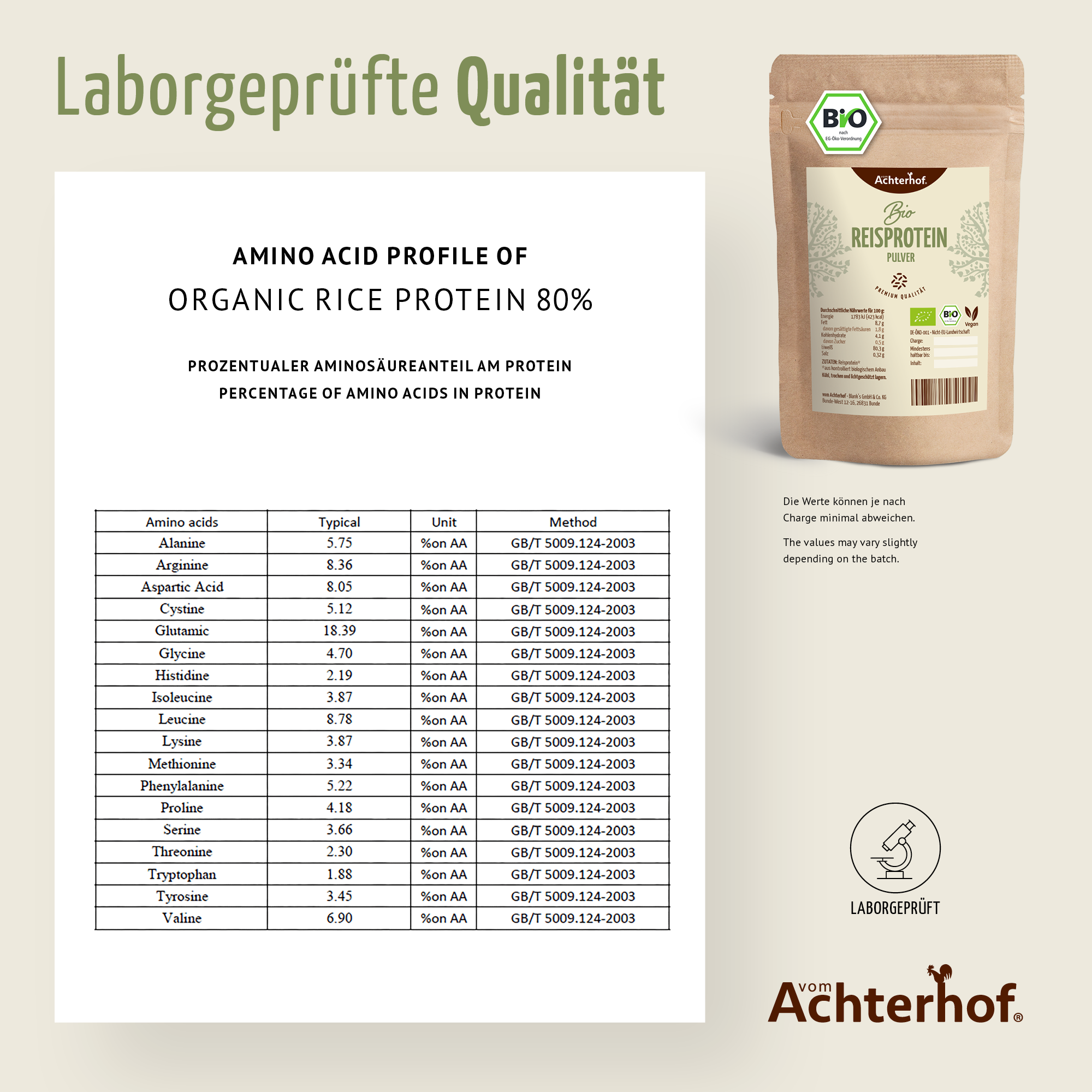 Reisprotein Pulver Bio (500g)