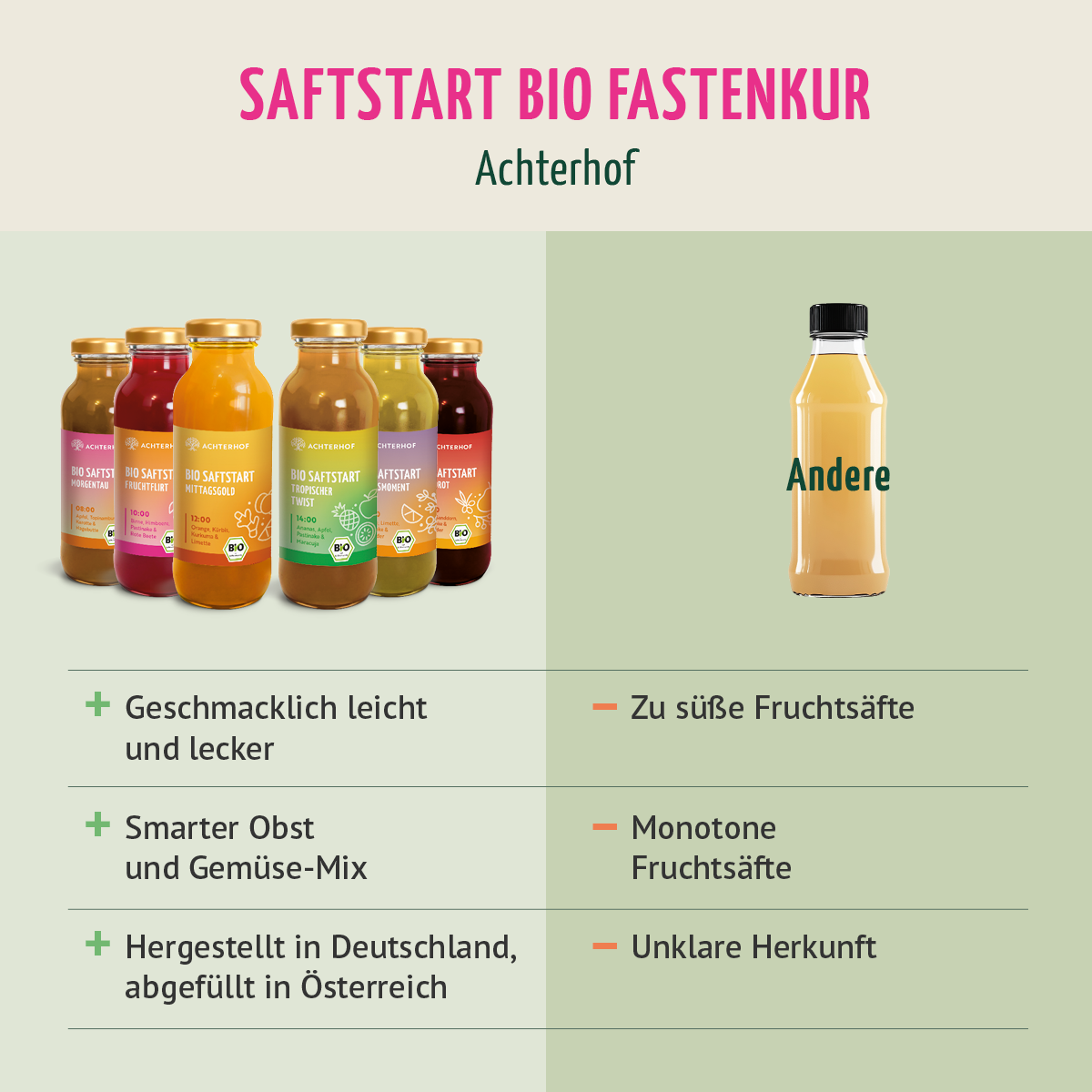 Saftstart Bio Fastenkur 3 Tage (18 Flaschen)