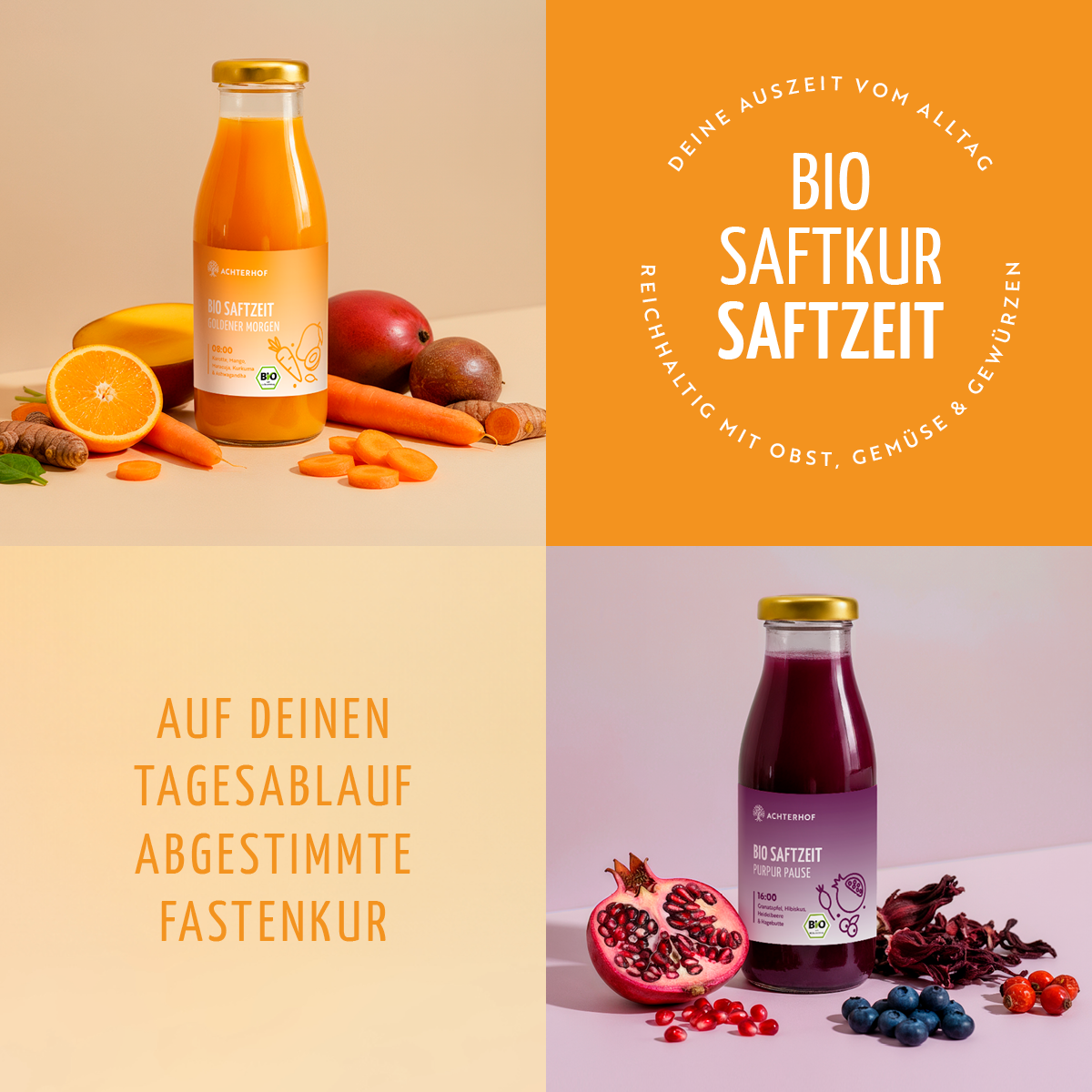 Saftzeit Bio Fastenkur 5+1 Tag gratis