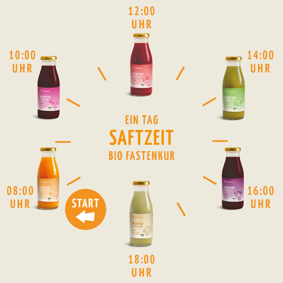 Saftzeit Bio Fastenkur 5+1 Tag gratis