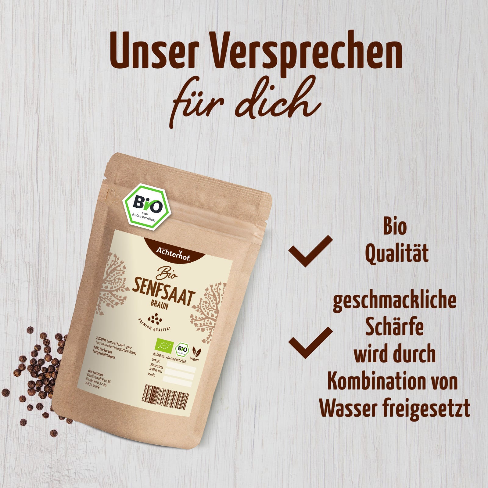Senfsaat braun ganz Bio (250g)