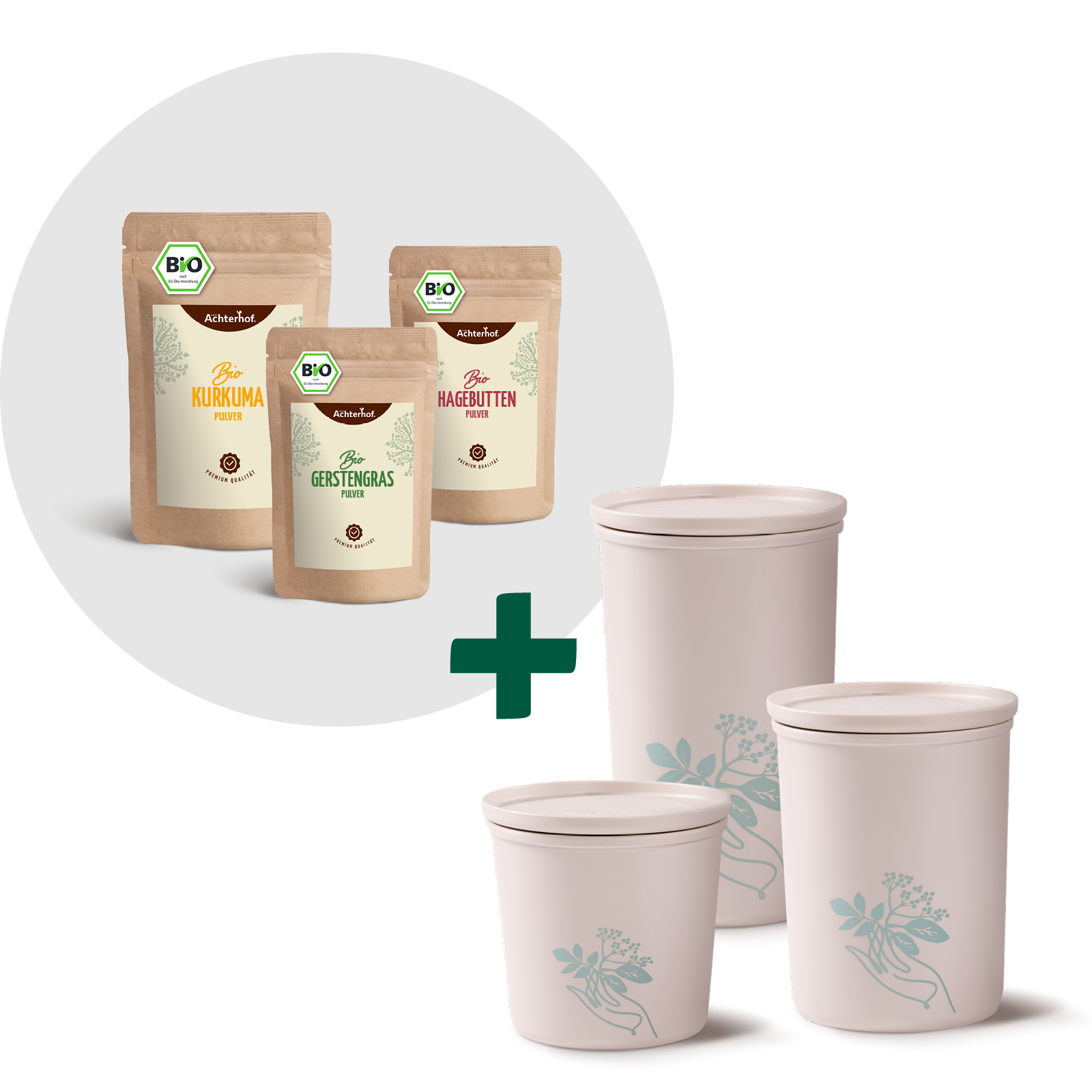 Goldene Milch Mischung 3er Bio Set + Frischhaltedosen