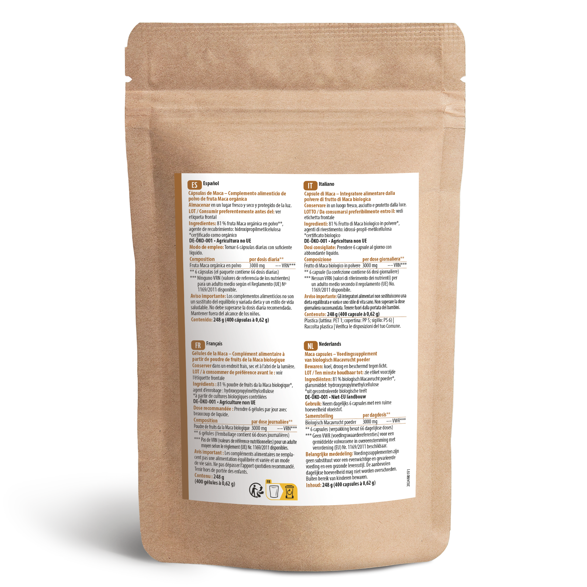 Shatavari Kapseln Bio Nachfüllpack (400 Kapseln)