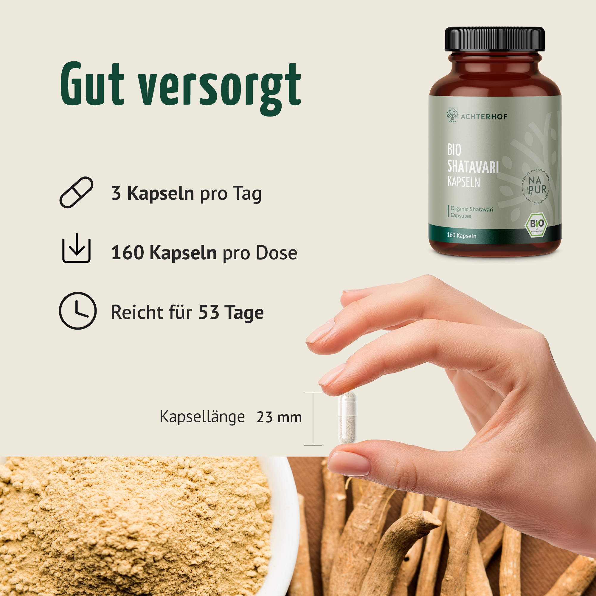 Shatavari Kapseln Bio (160 Kapseln)