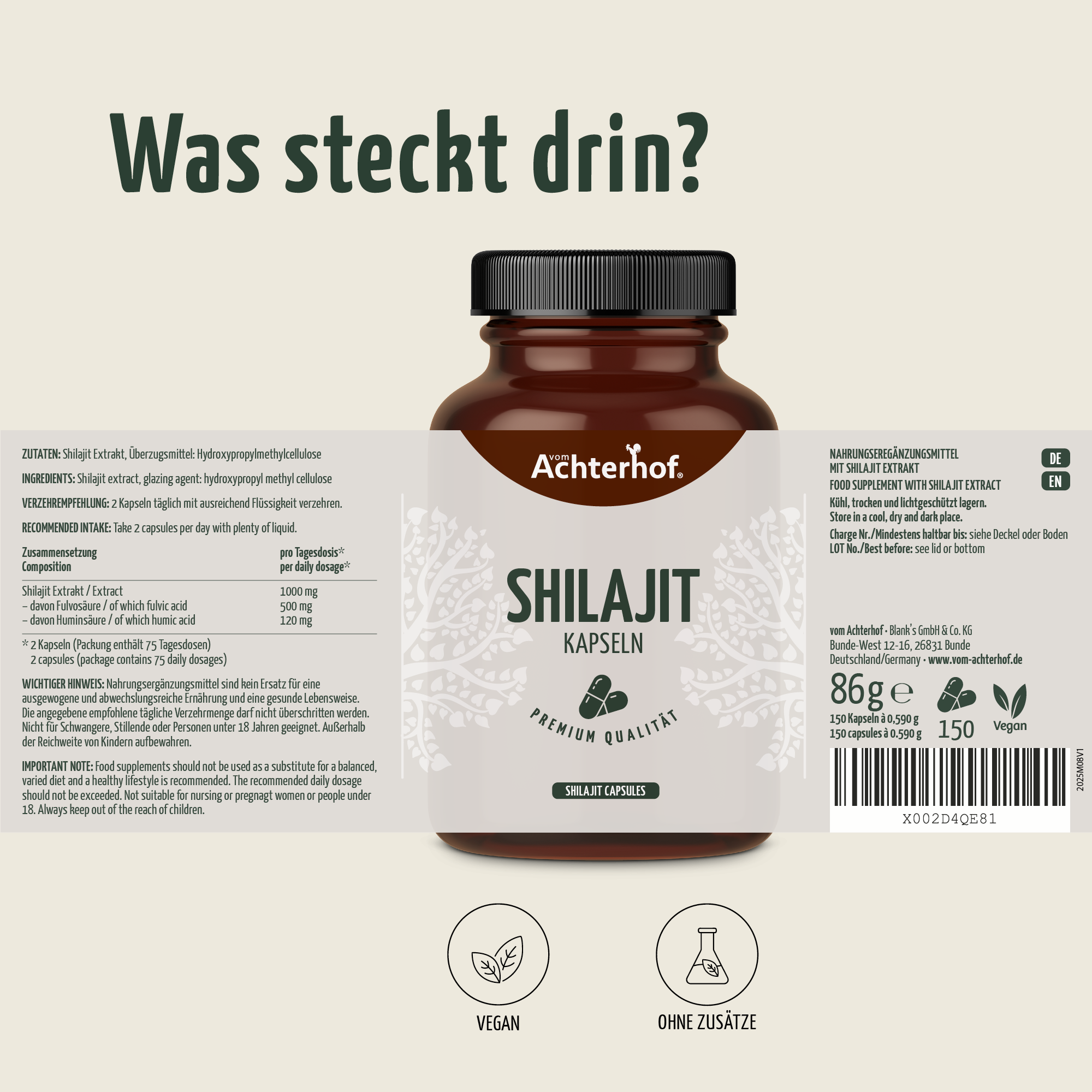 Shilajit Kapseln (150 Kapseln)