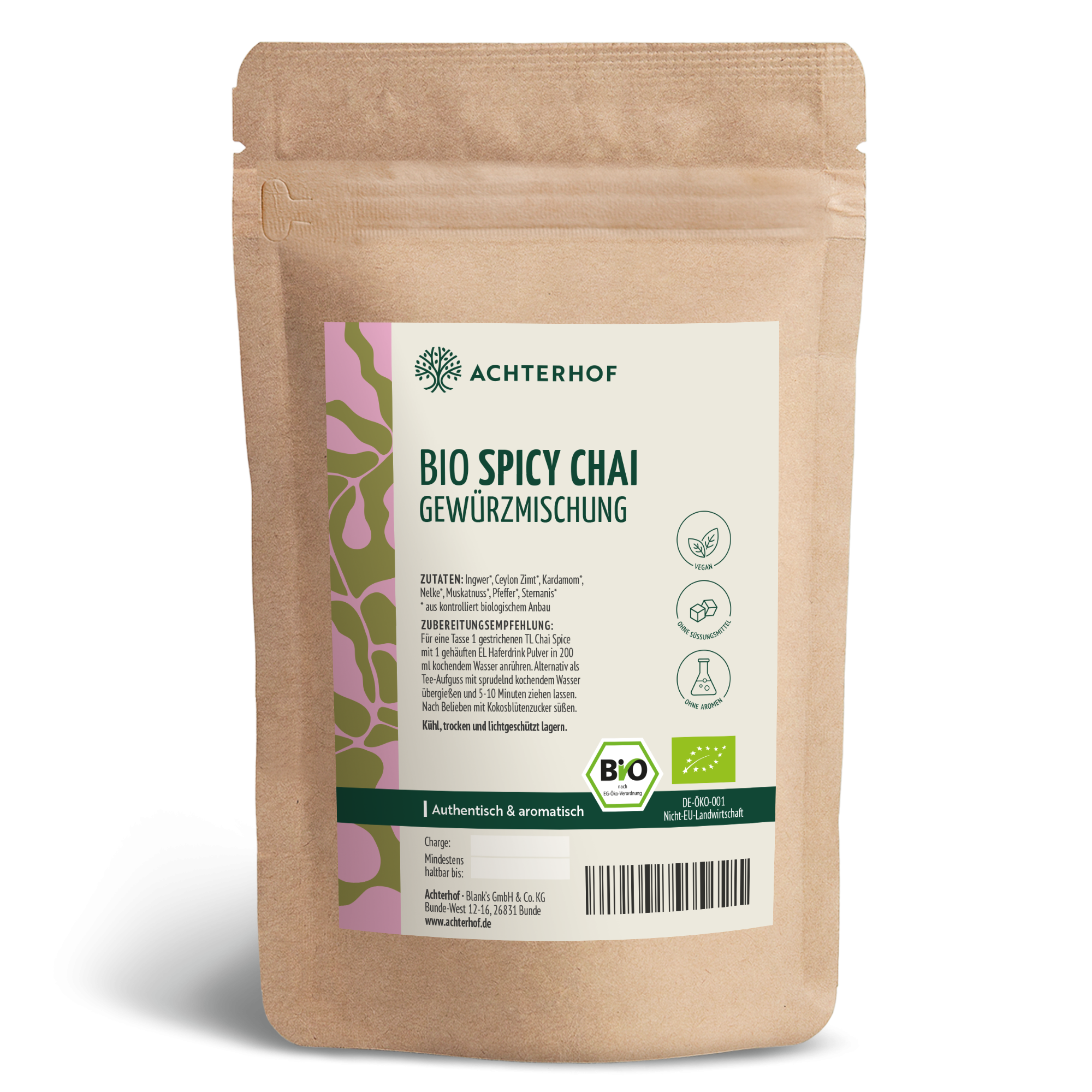 Bio Spicy Chai Gewürzmischung – zuckerfrei (250g)
