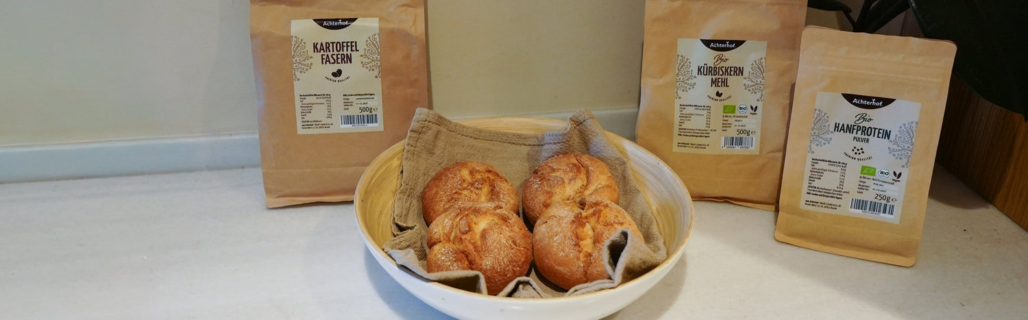 Proteinbrötchen mit Hanfprotein