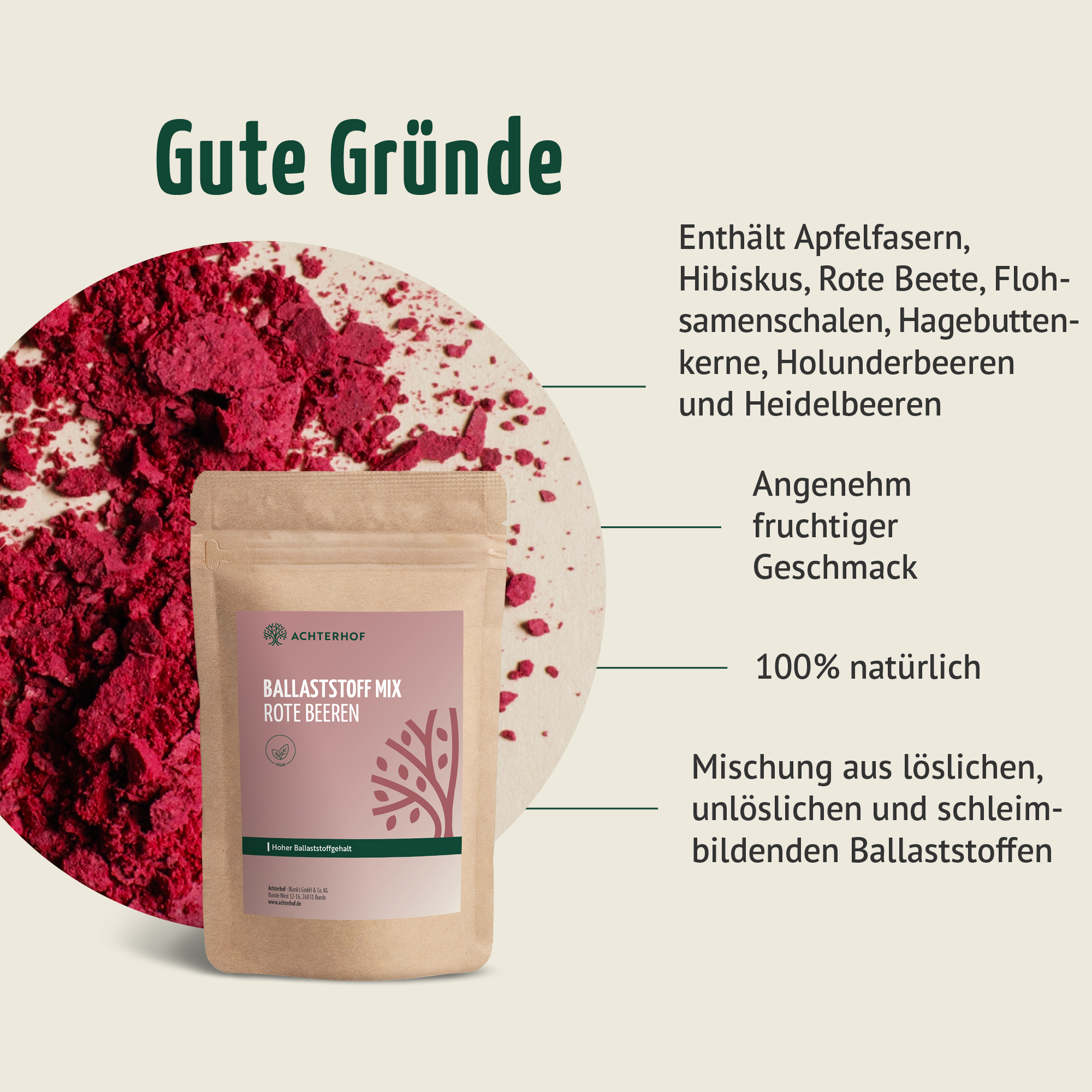 Ballaststoff Mix rote Beeren (250g)