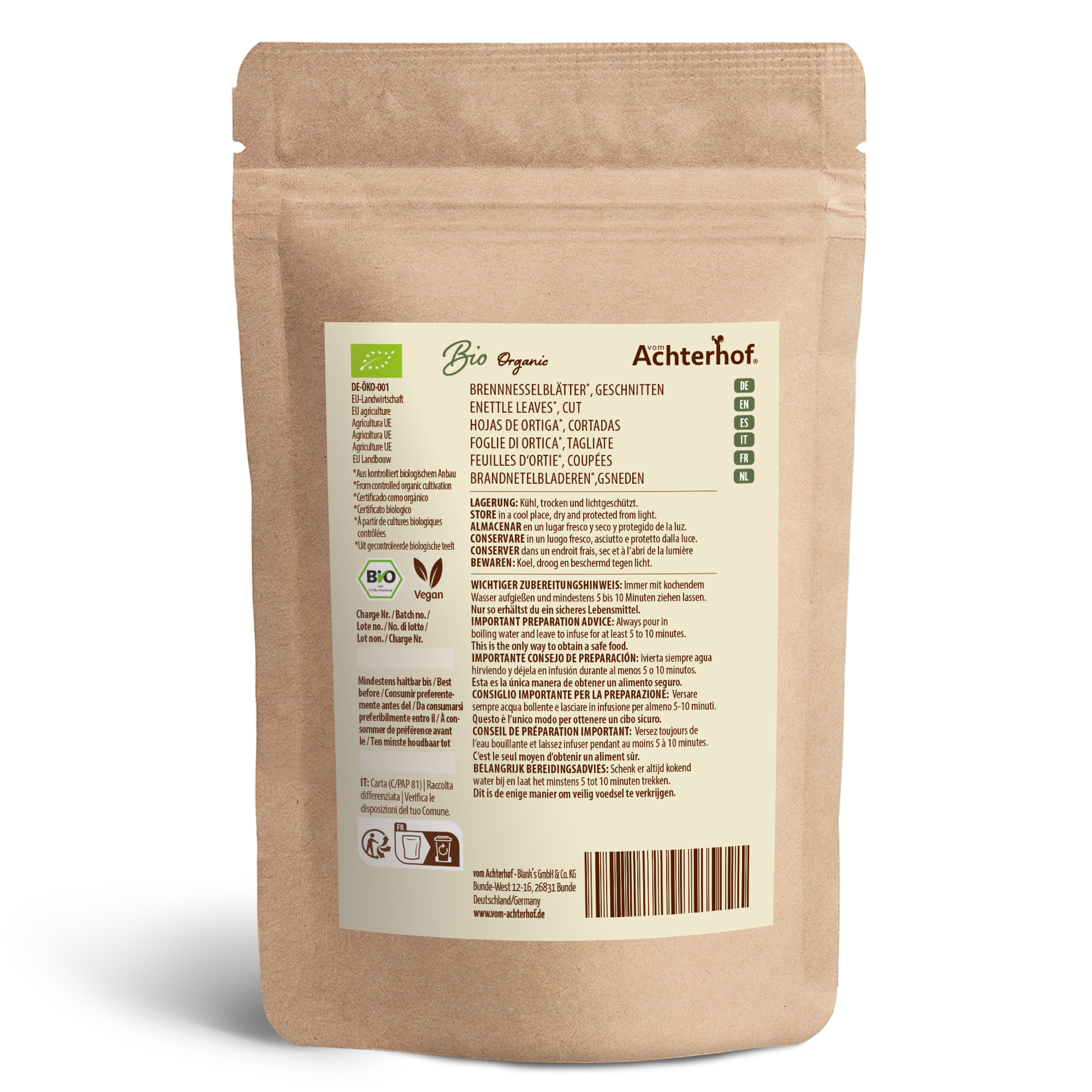 Brennnesselblätter geschnitten Bio (250g)