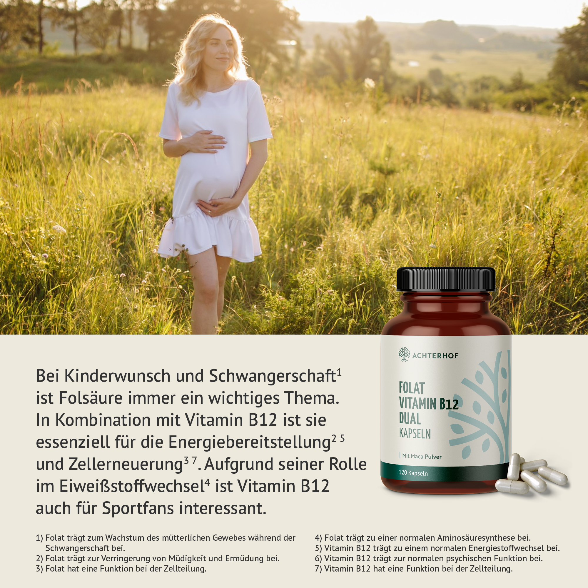 Folat Vitamin B12 Dual Kapseln (120 Kapseln)