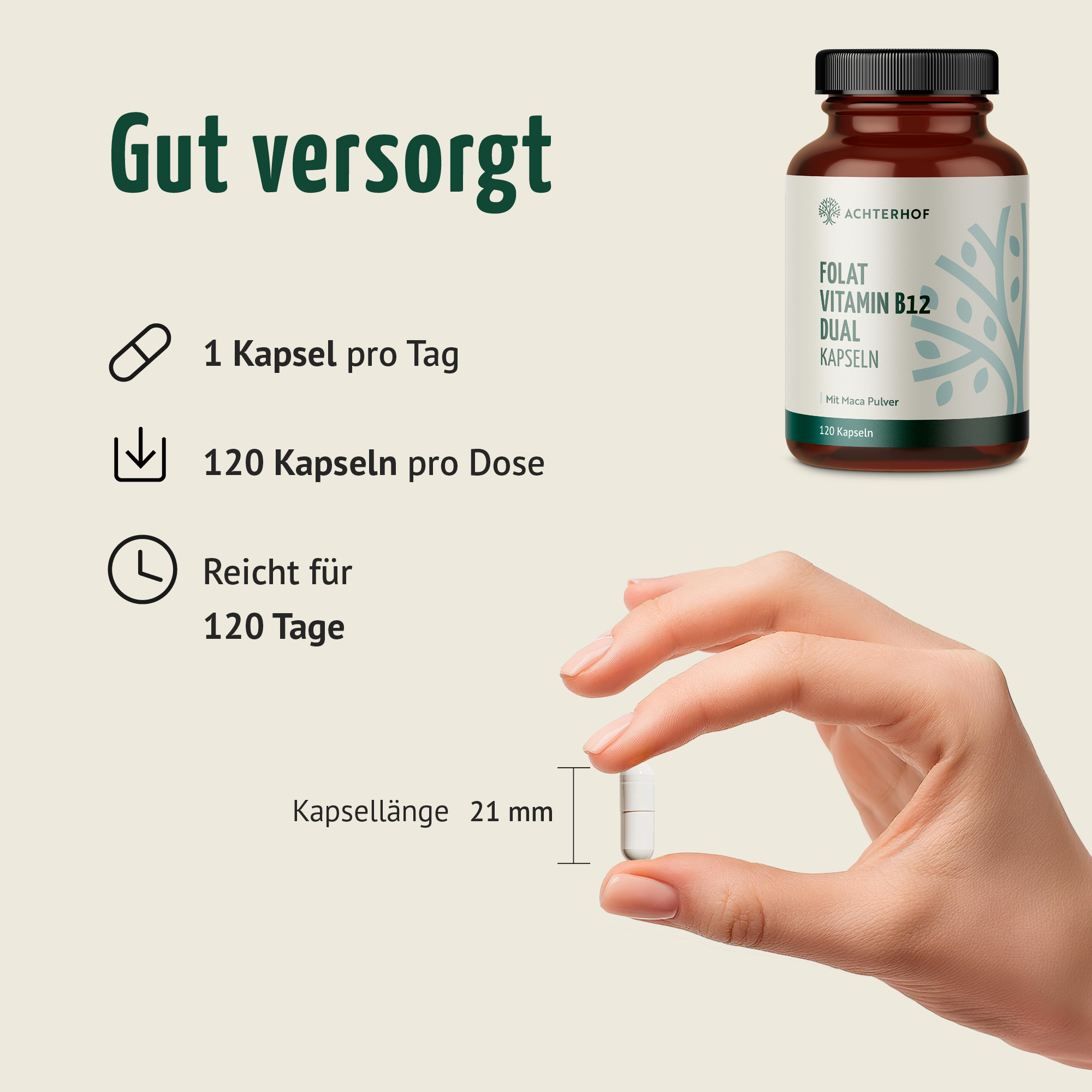 Folat Vitamin B12 Dual Kapseln (120 Kapseln)