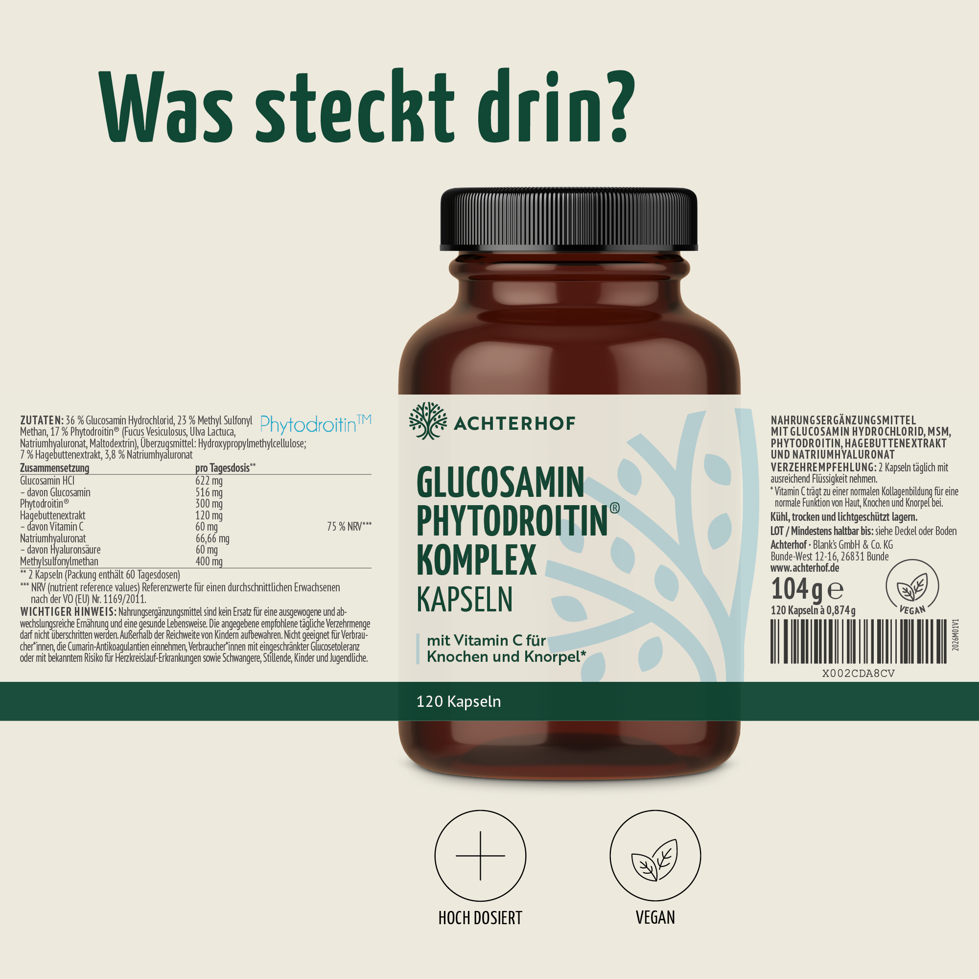 Glucosamin Phytodroitin® Komplex Kapseln (120 Kapseln)