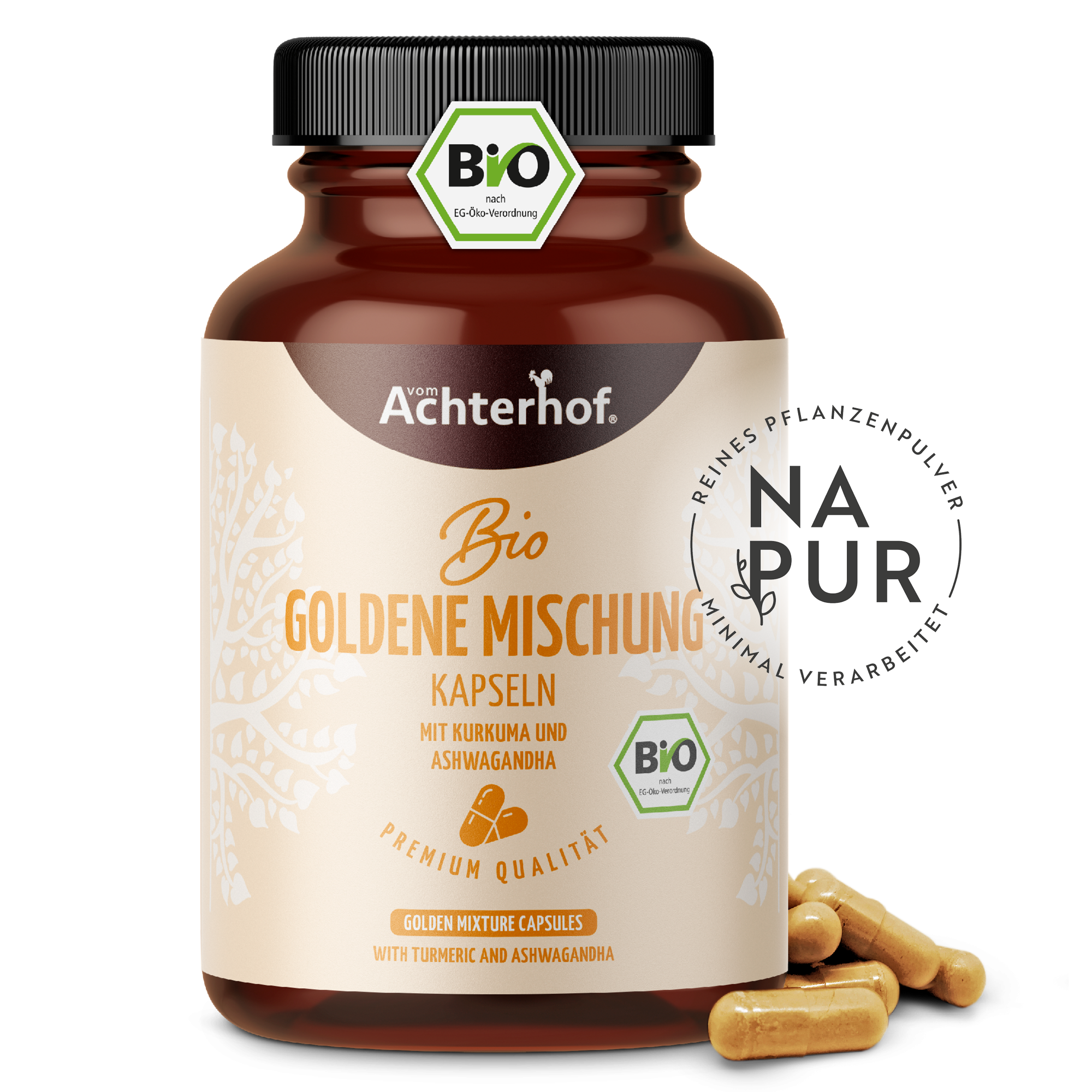 Goldene Mischung Kapseln Bio – ohne Piperin (120 Kapseln)