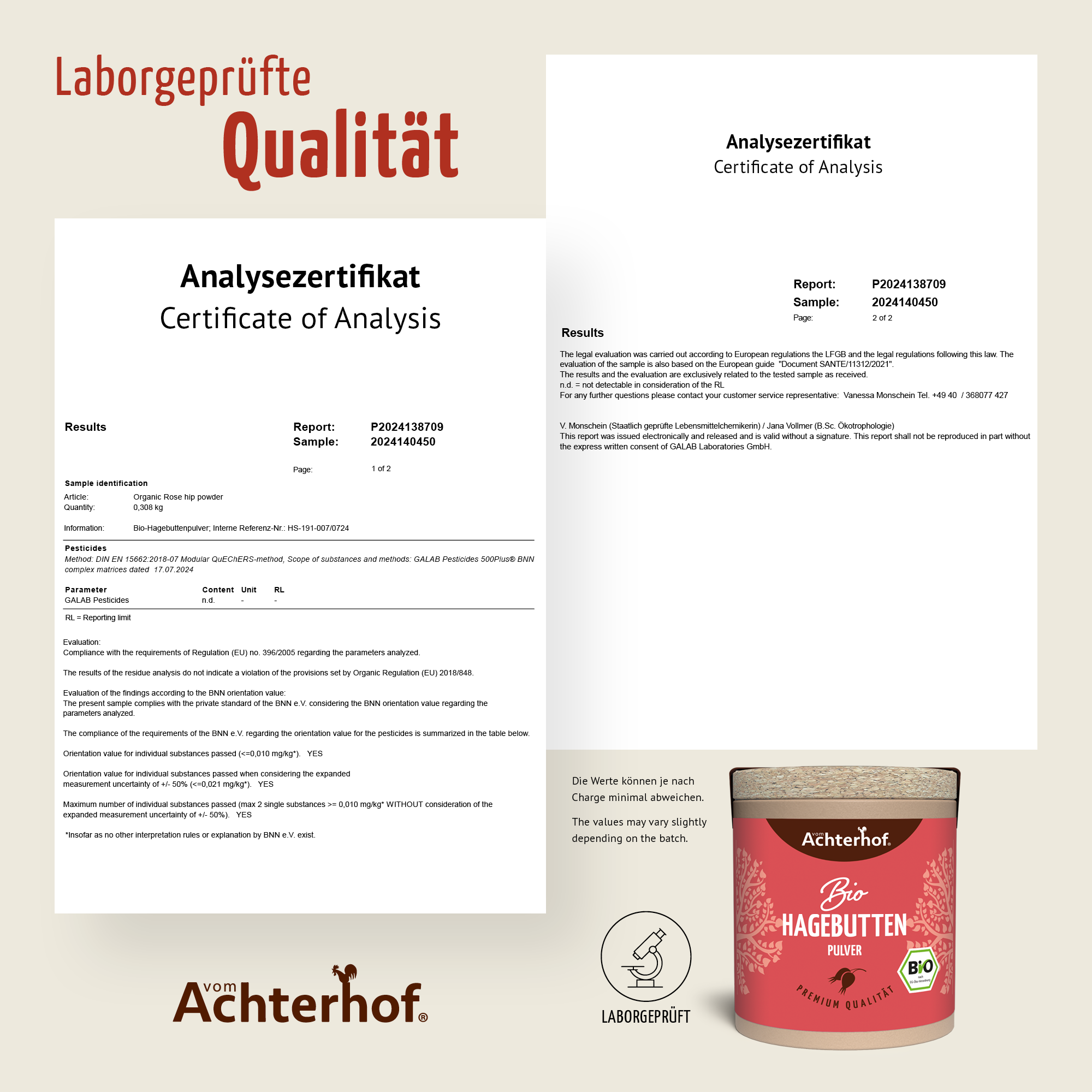 Bio Hagebutten Pulver (50g)