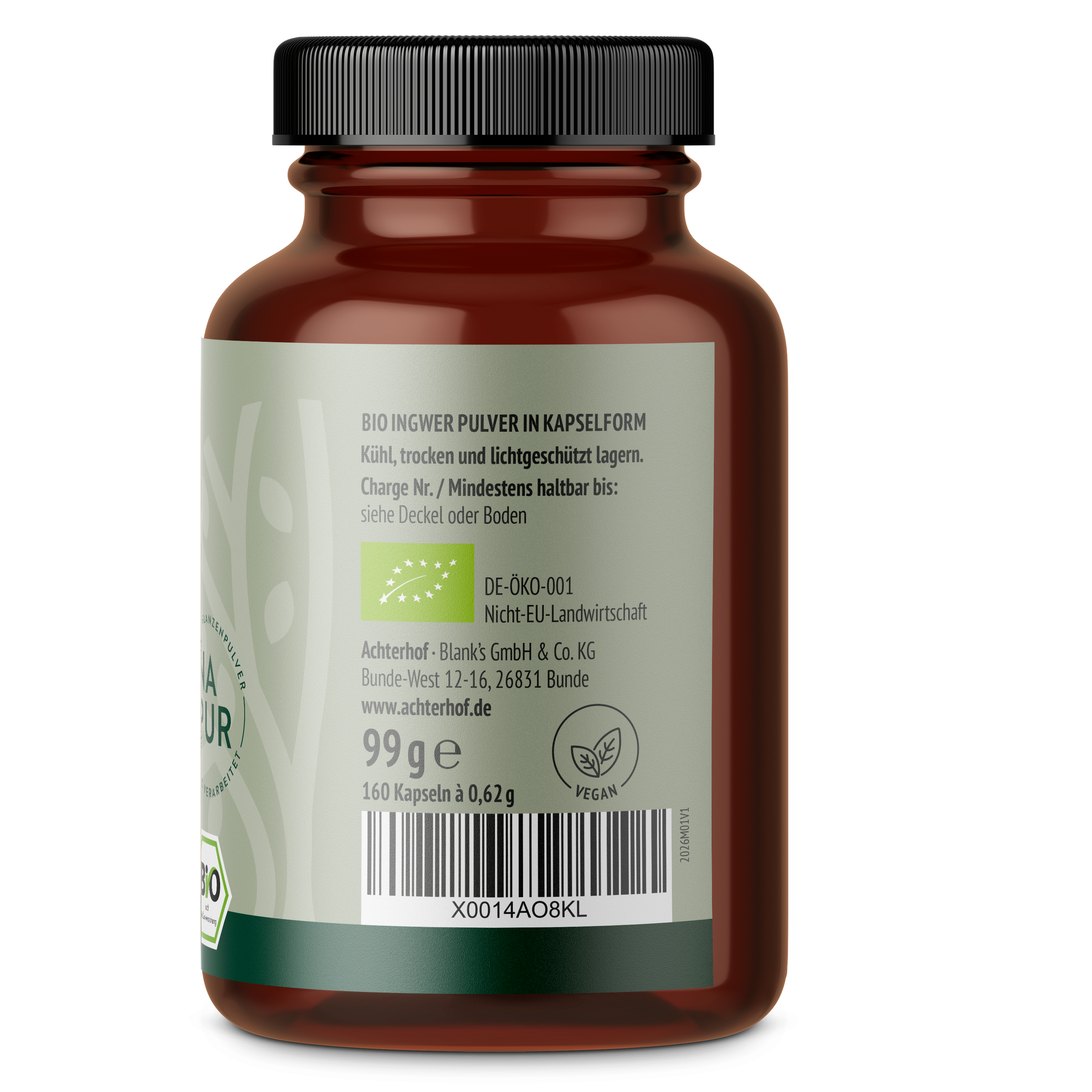 Bio Ingwer Kapseln (160 Kapseln)