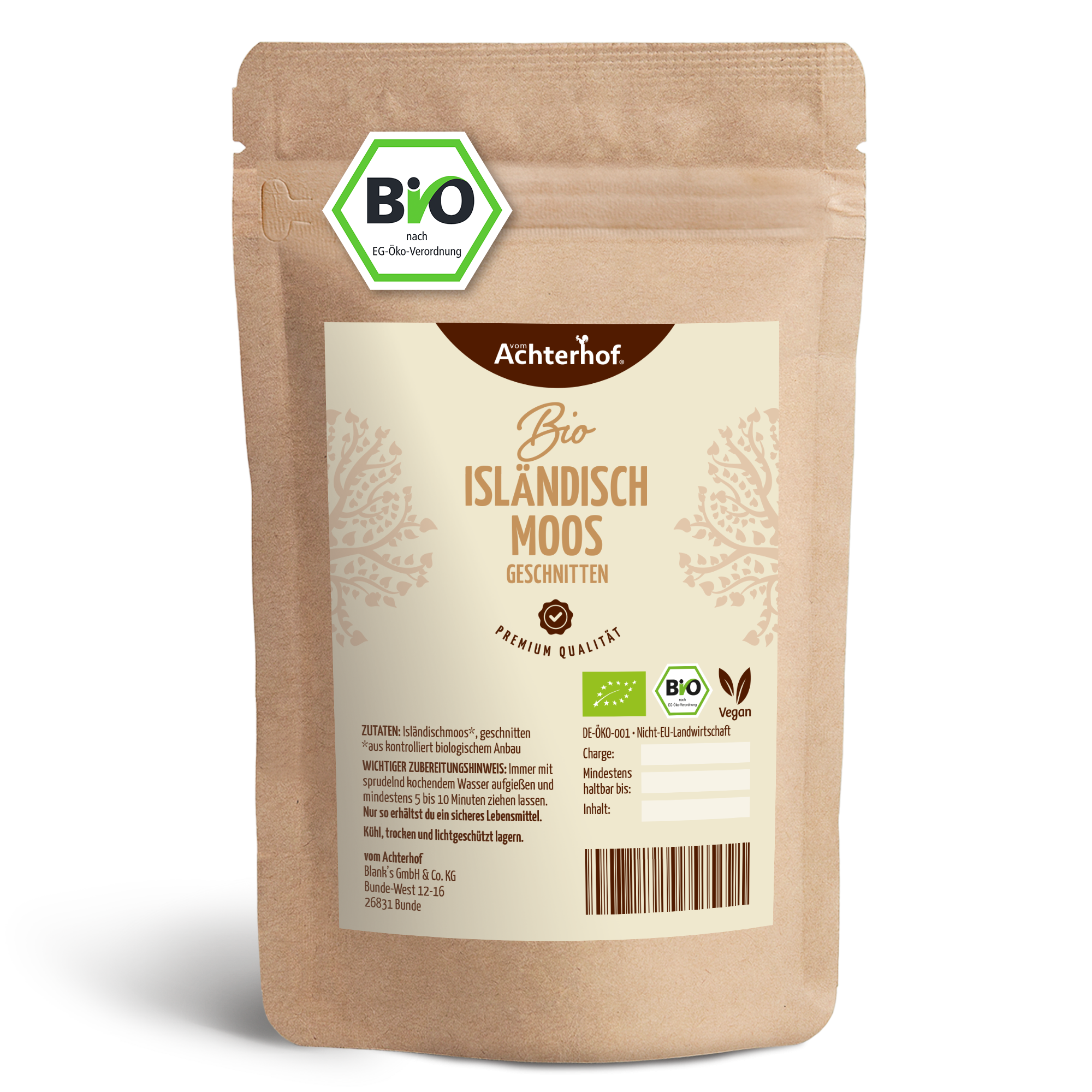 Isländisch Moos geschnitten Bio (100g)