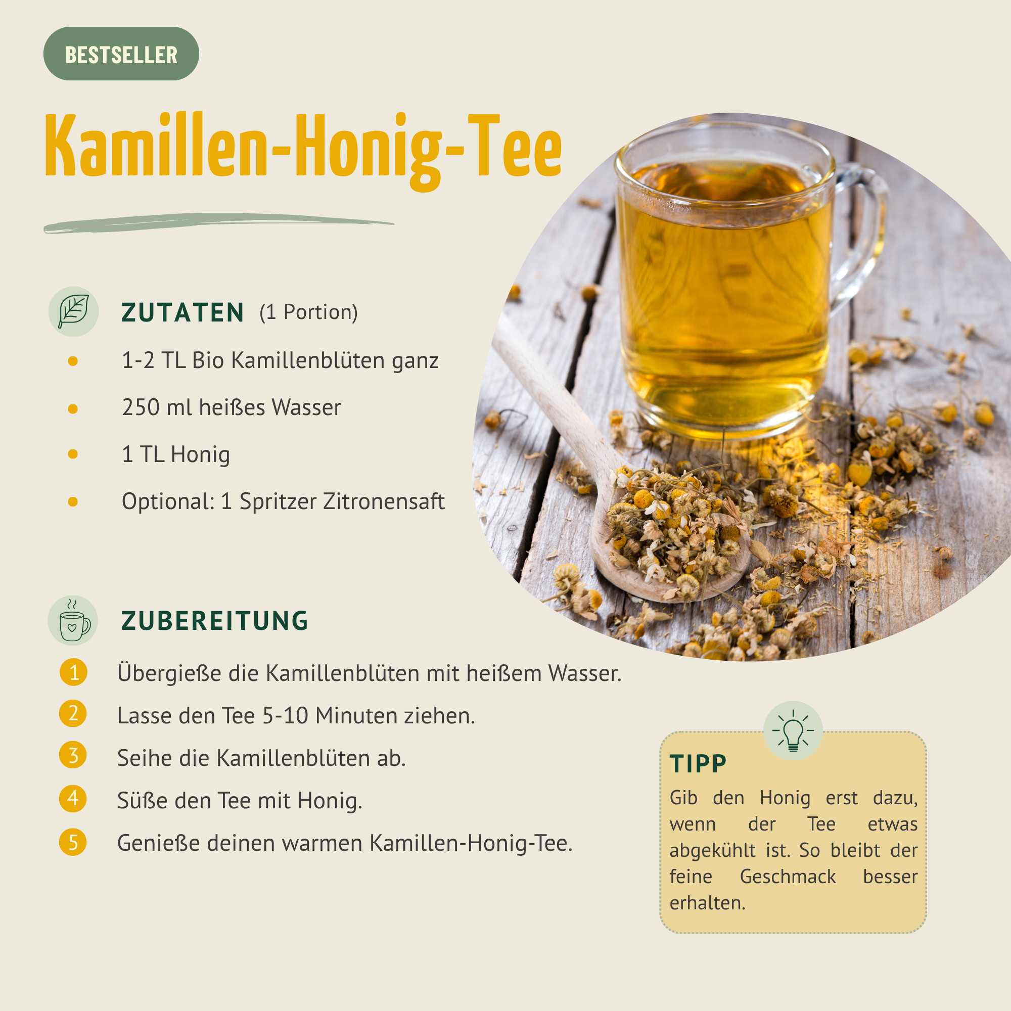 Kamillenblüten ganz Bio (250g)