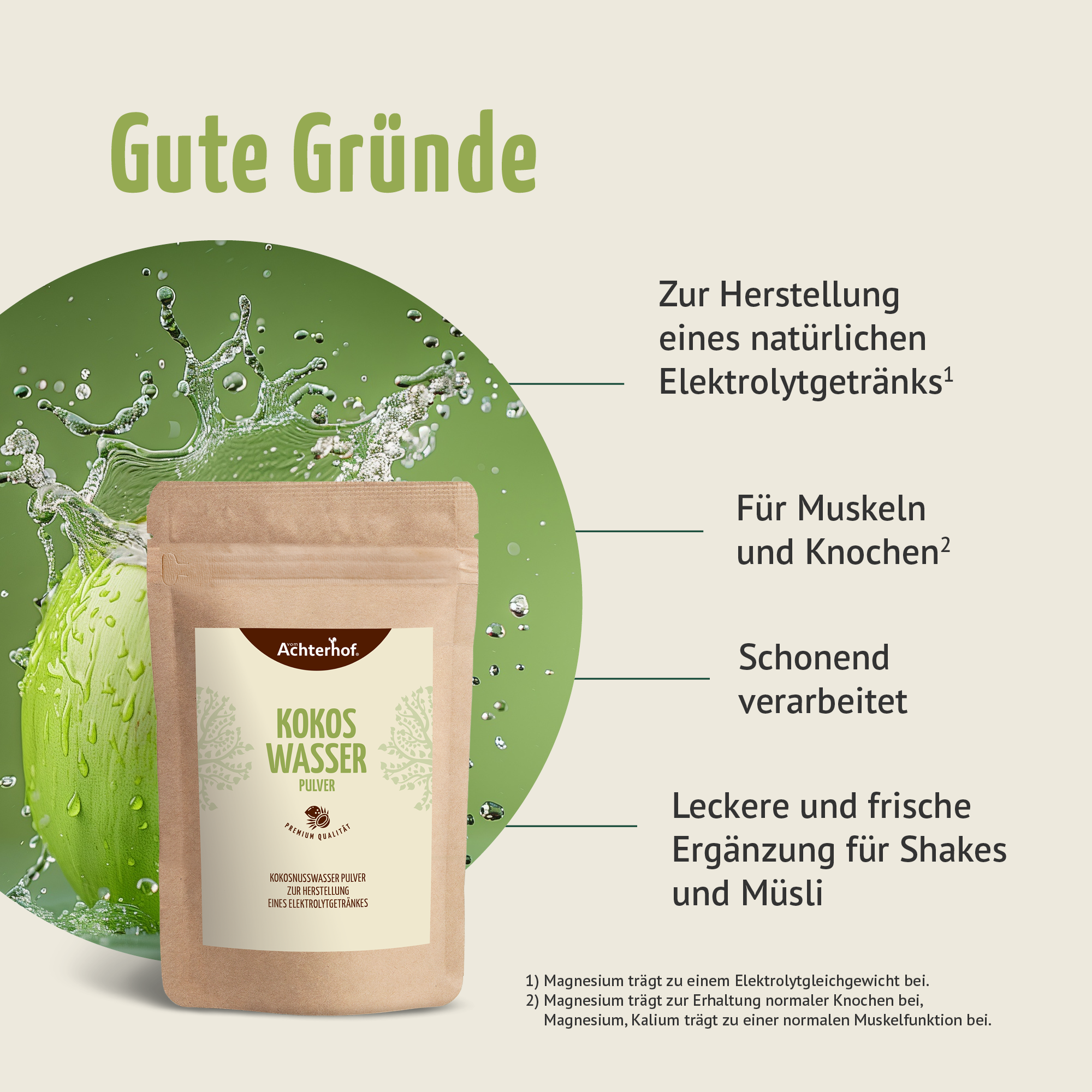 Kokoswasser Pulver (500g)